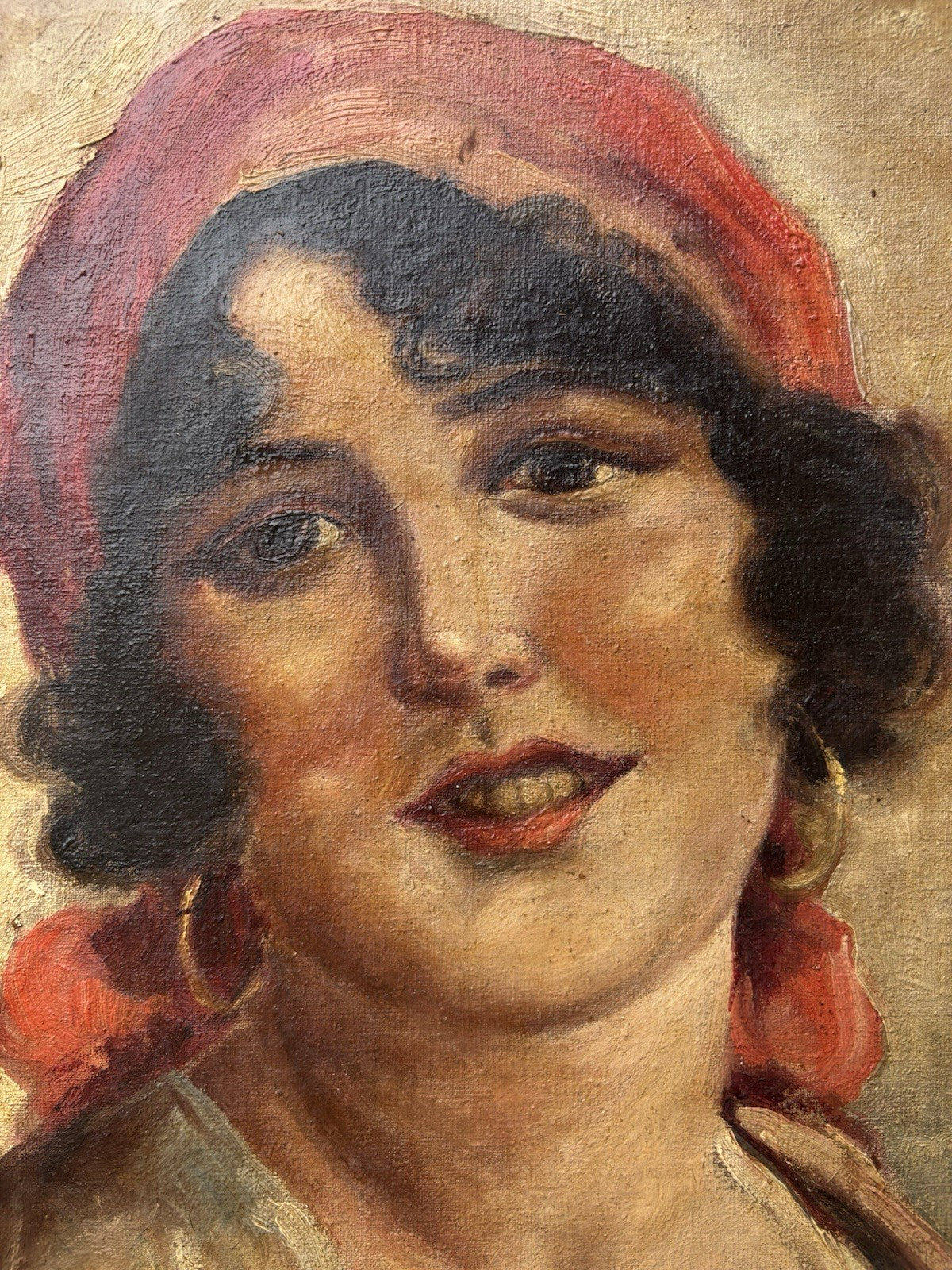 Quadro antico -Figura Di Donna- dipinto a olio su tela