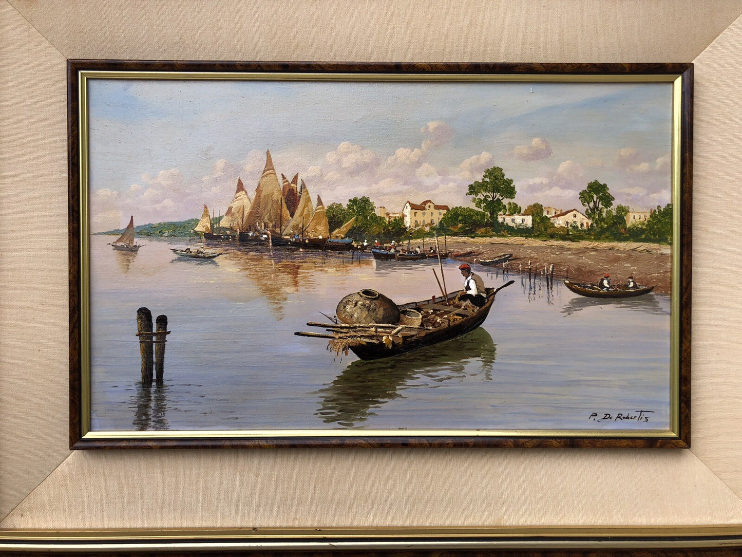 Quadro vintage -Marina- dipinto a olio su tela
