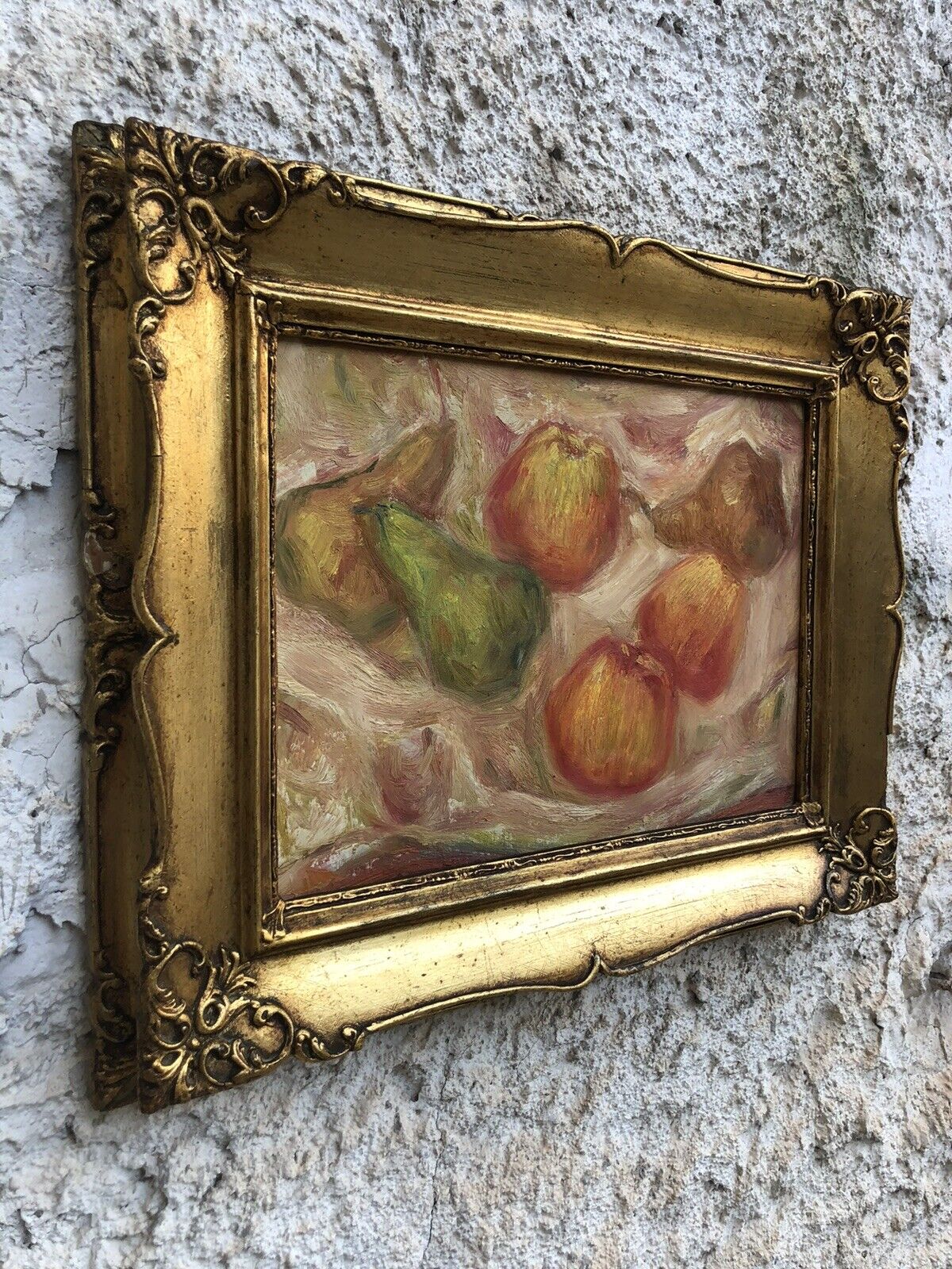 Quadro vintage -Mele E Pere- dipinto a olio