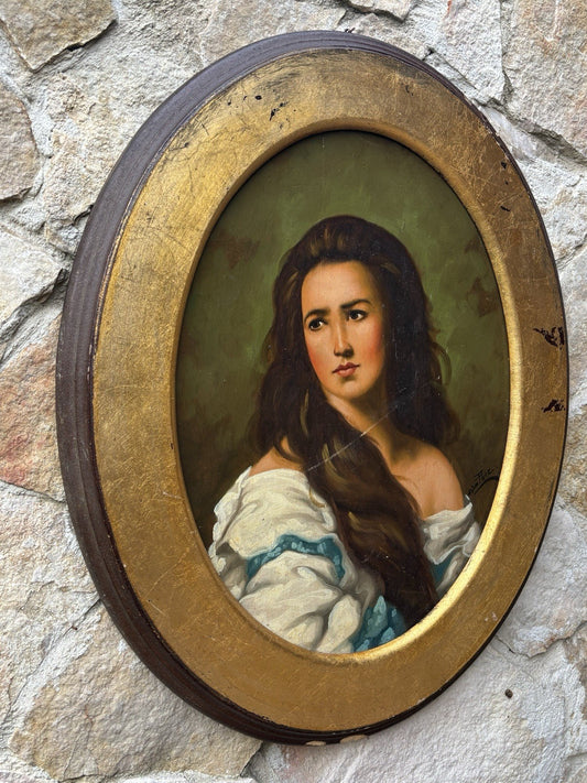 Quadro ovale -Figura Di Donna- Ciro Pace dipinto a olio