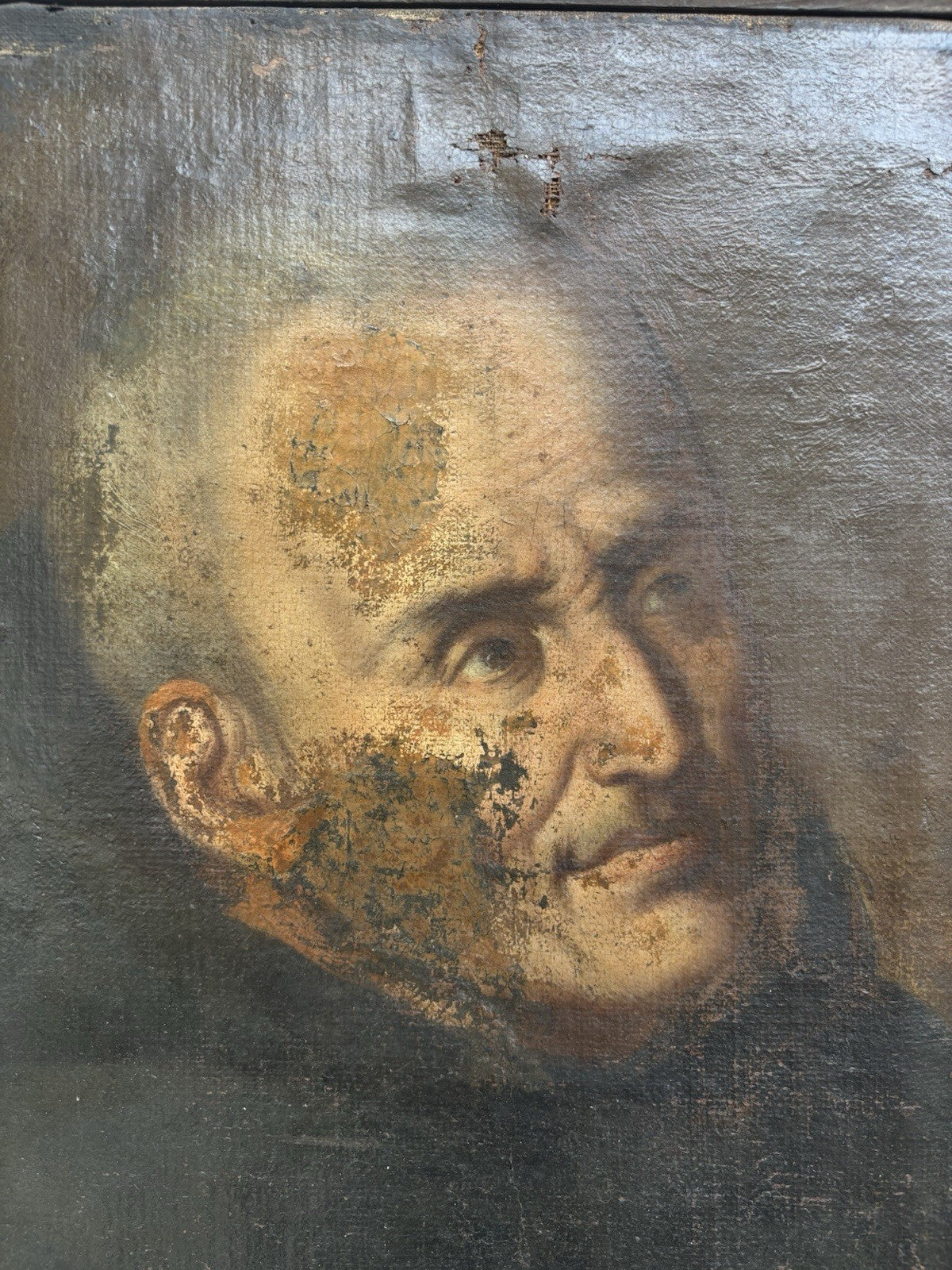 Quadro antico -Busto Di Uomo- dipinto a olio su tela