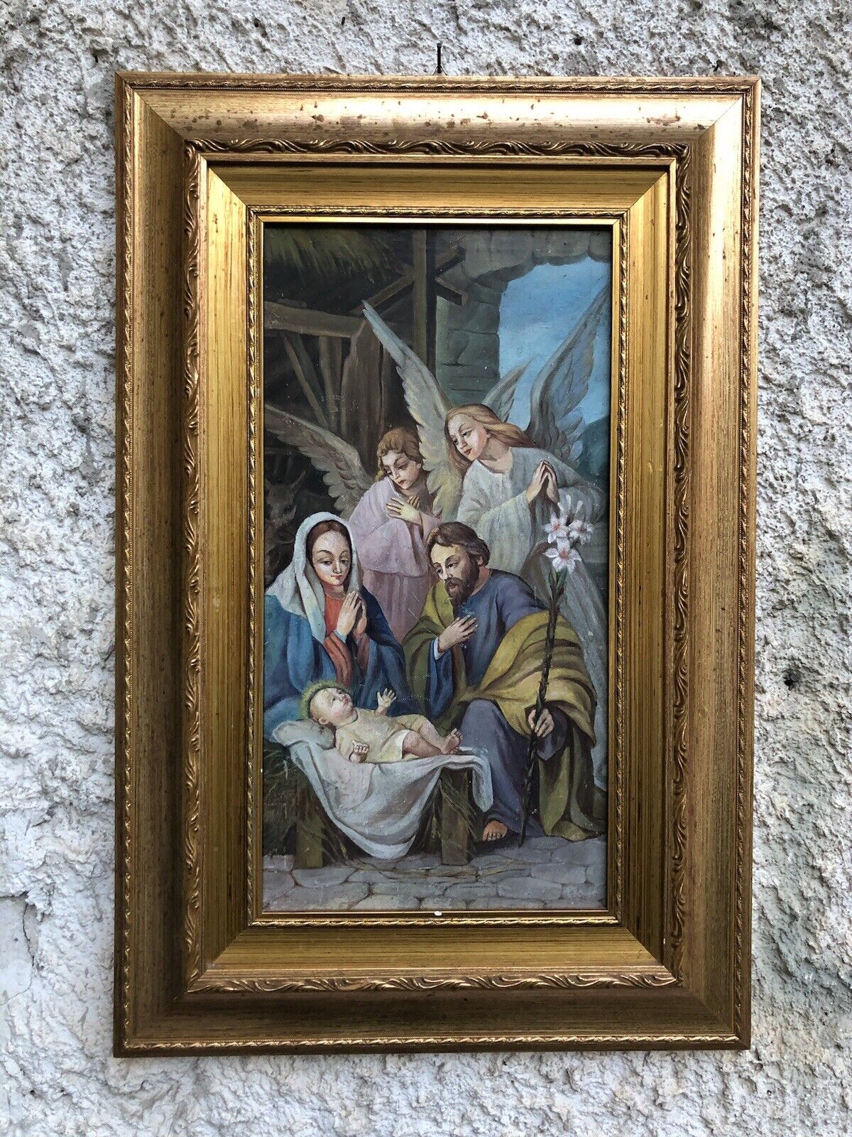 Quadro antico -Natività- dipinto a olio su tela