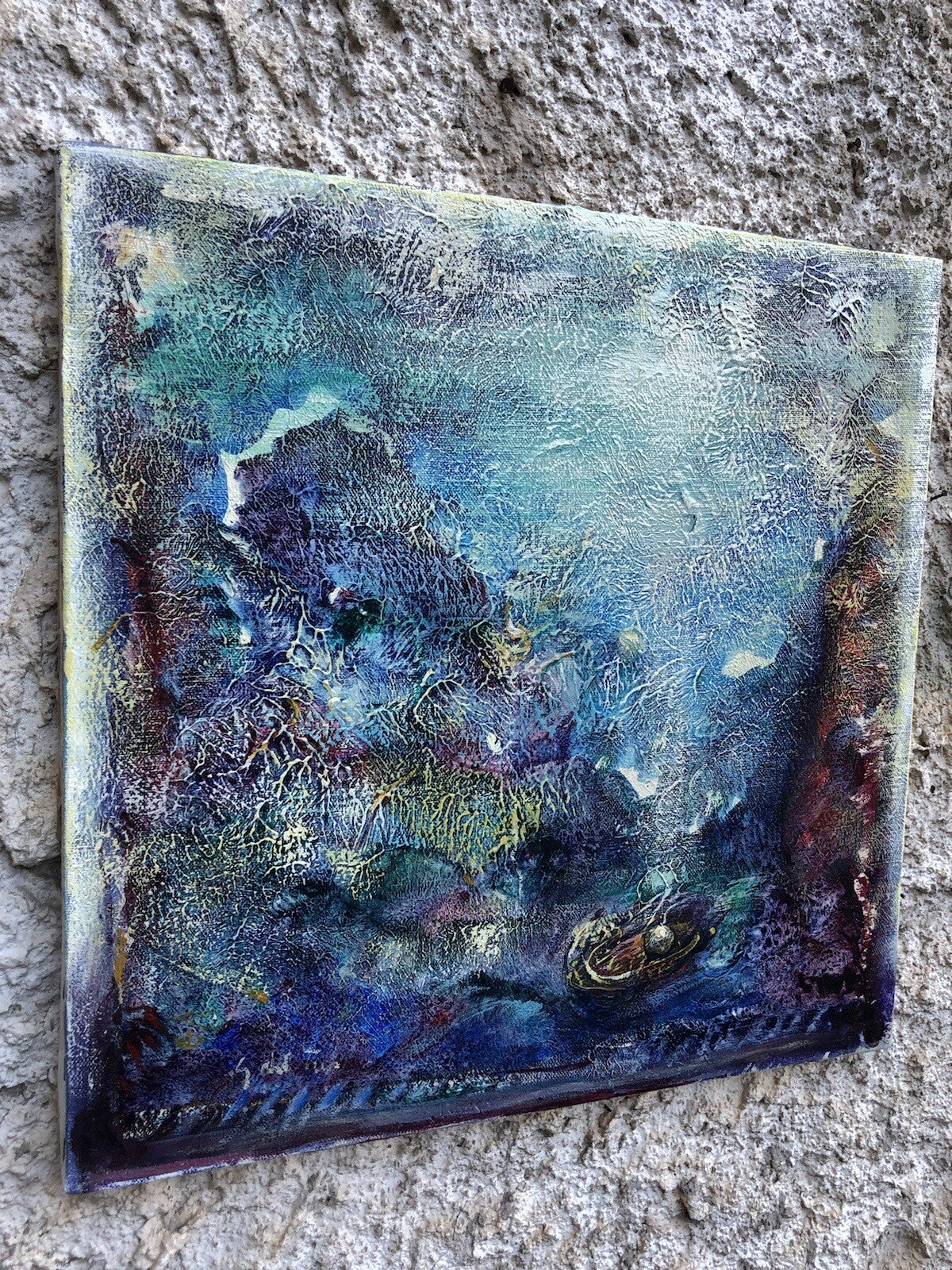 Quadro vintage -Pianeti Imprevedibili- dipinto a olio su tela