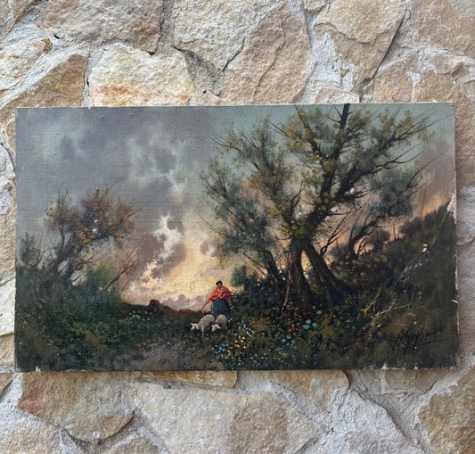 Quadro -Paesaggio- dipinto a olio su tela