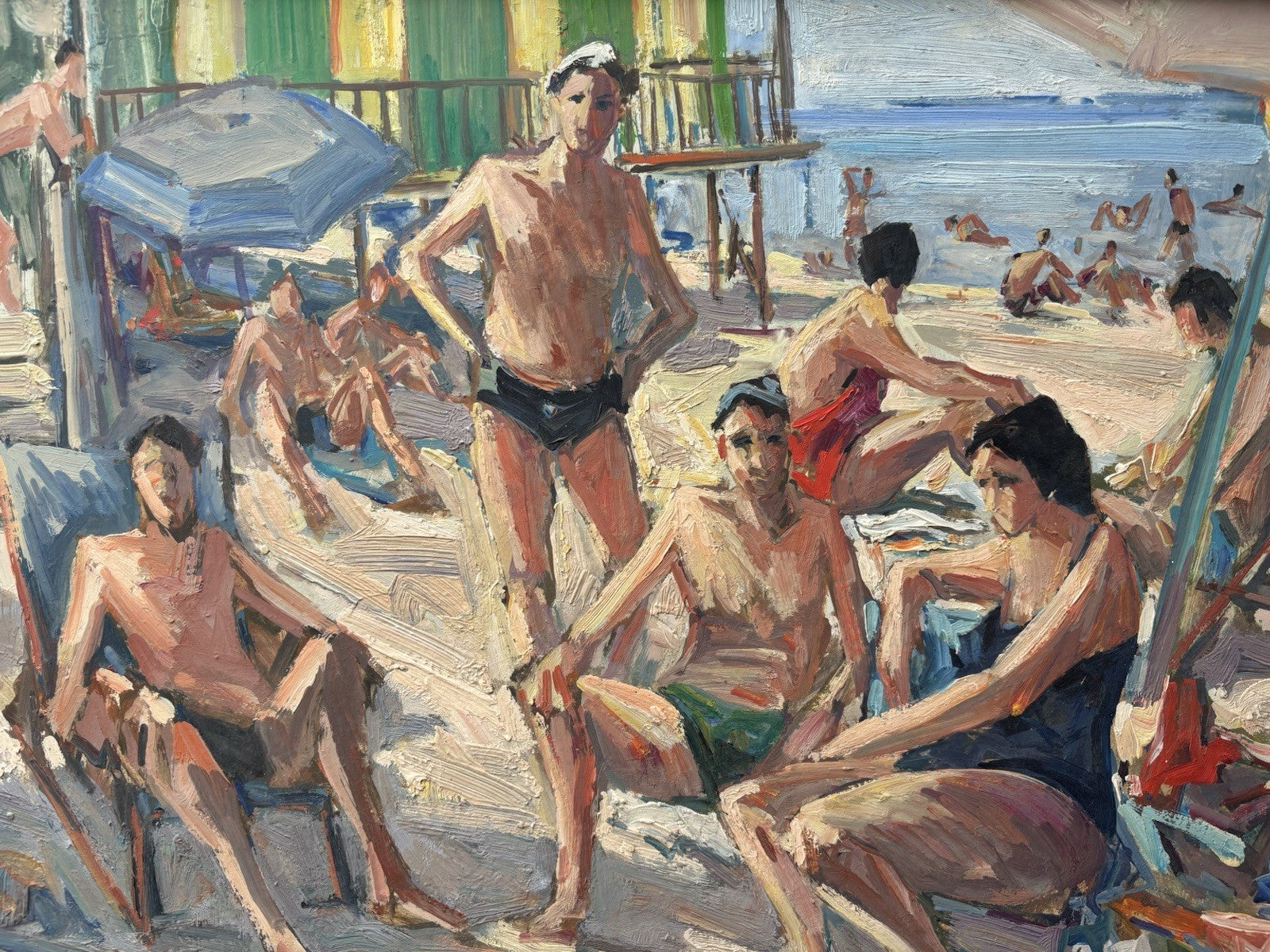 Quadro -Bagnanti- Armando De Lauzieres dipinto a olio