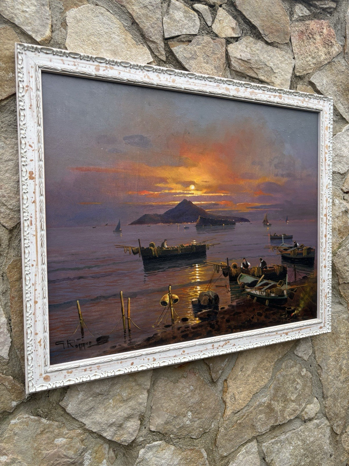 Quadro -Tramonto Ischitano- Gennaro Rossano- dipinto a olio