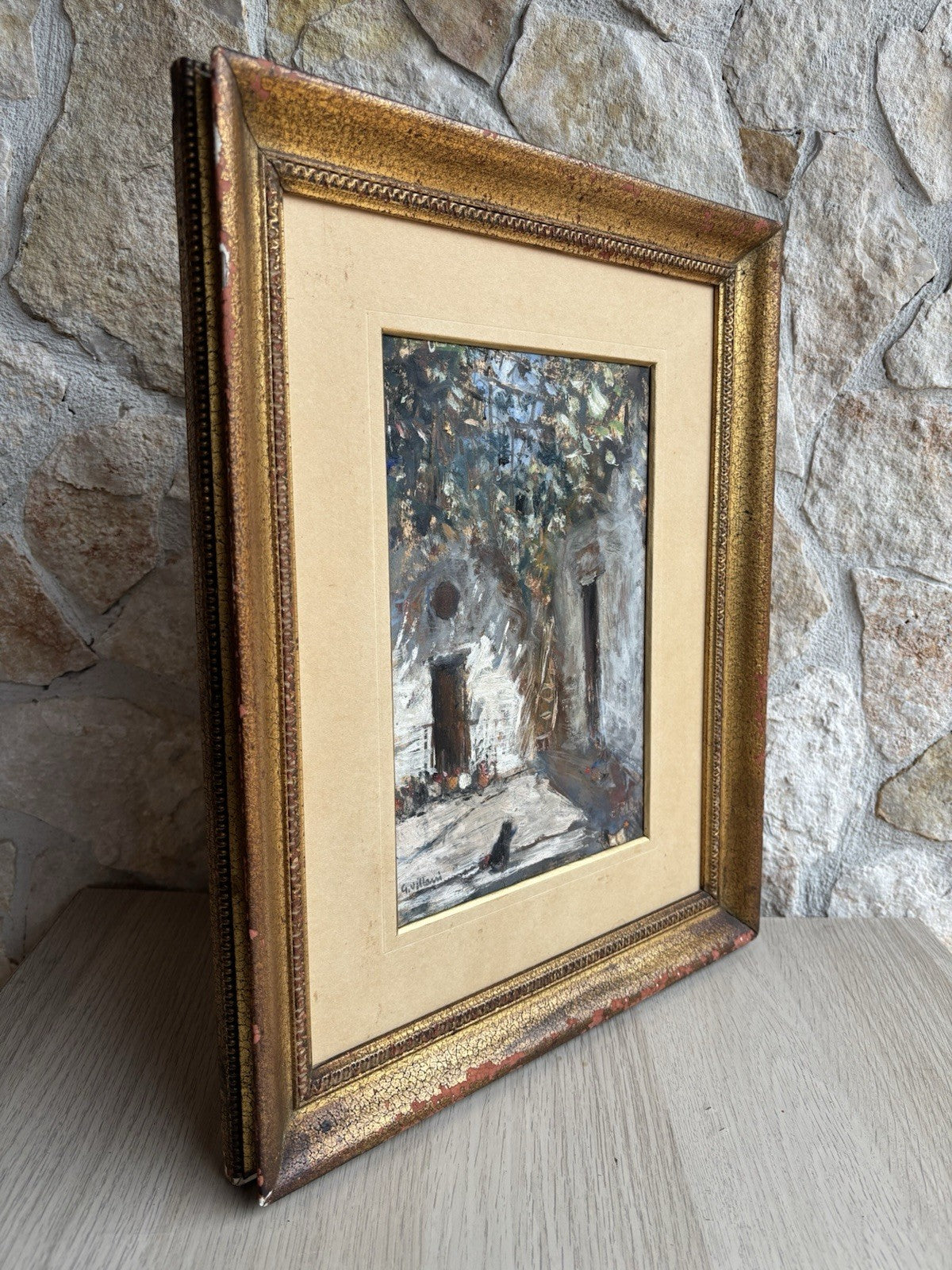 Quadro -Interno Di Cortile- Gennaro Villani dipinto a olio
