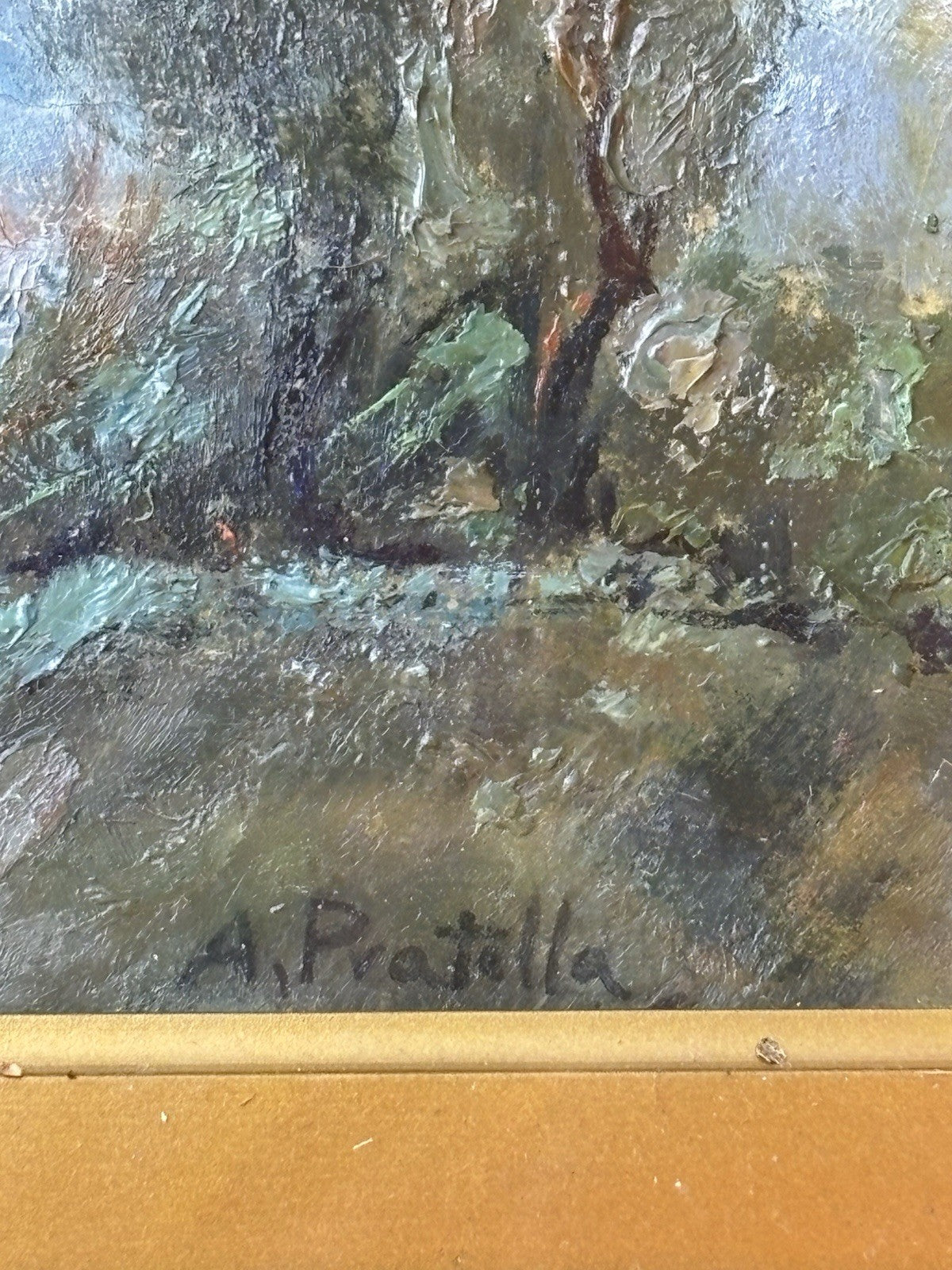 Quadro antico -Paesaggio Con Alberi- Attilio Pratella dipinto a olio