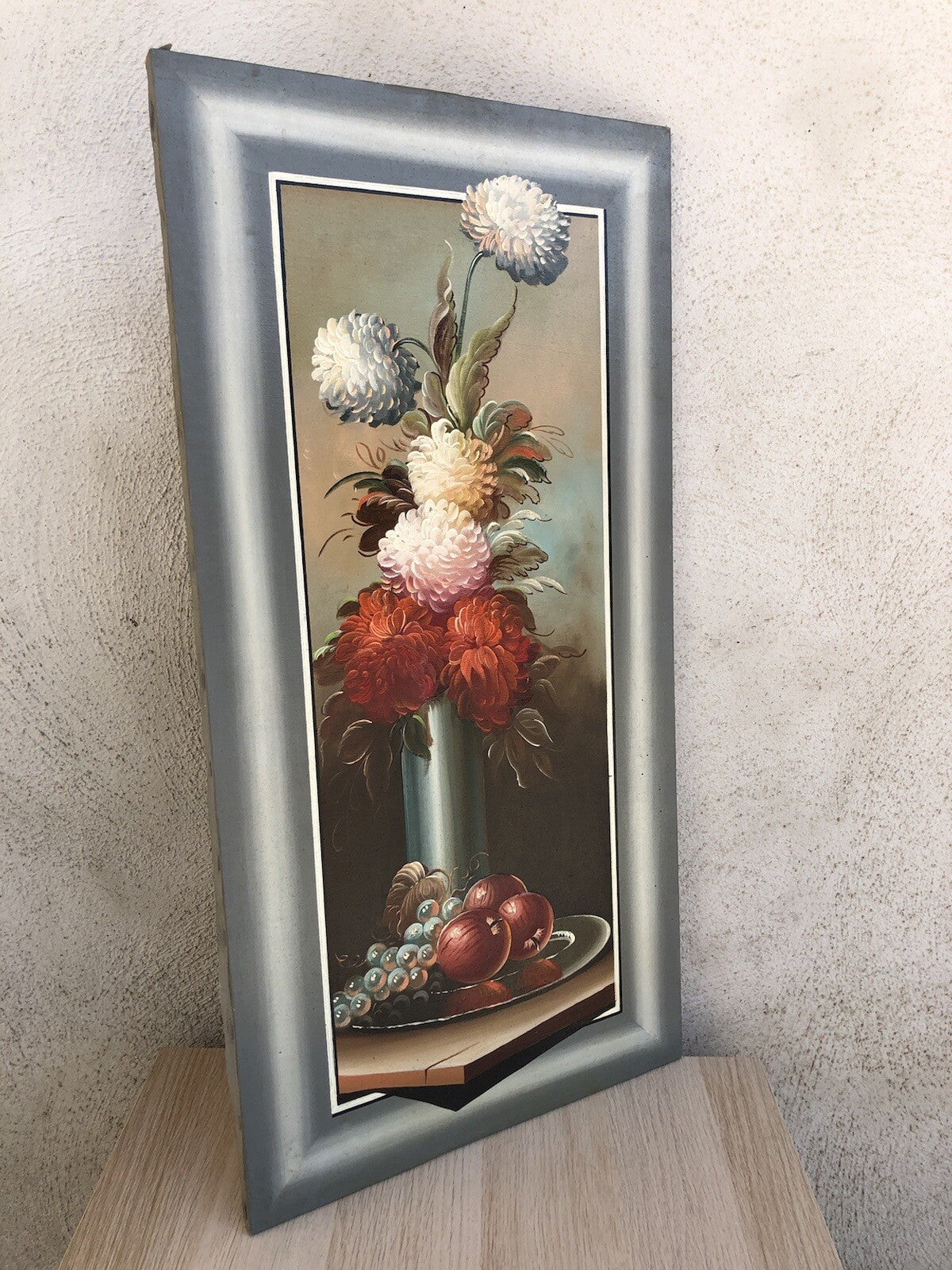 Quadro vintage -Natura Morta Con Fiori- dipinto a olio su tela