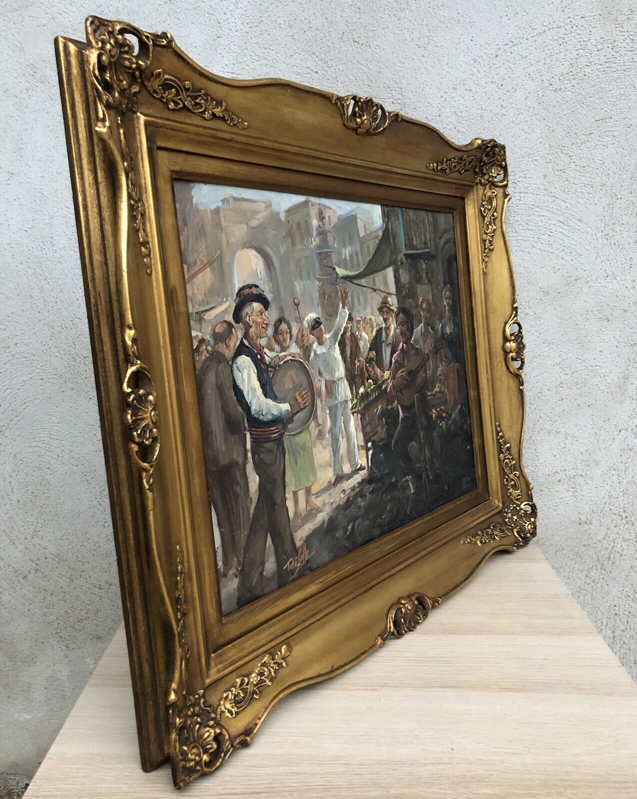 Quadro -Scena Allegorica Napoletana- dipinto a olio