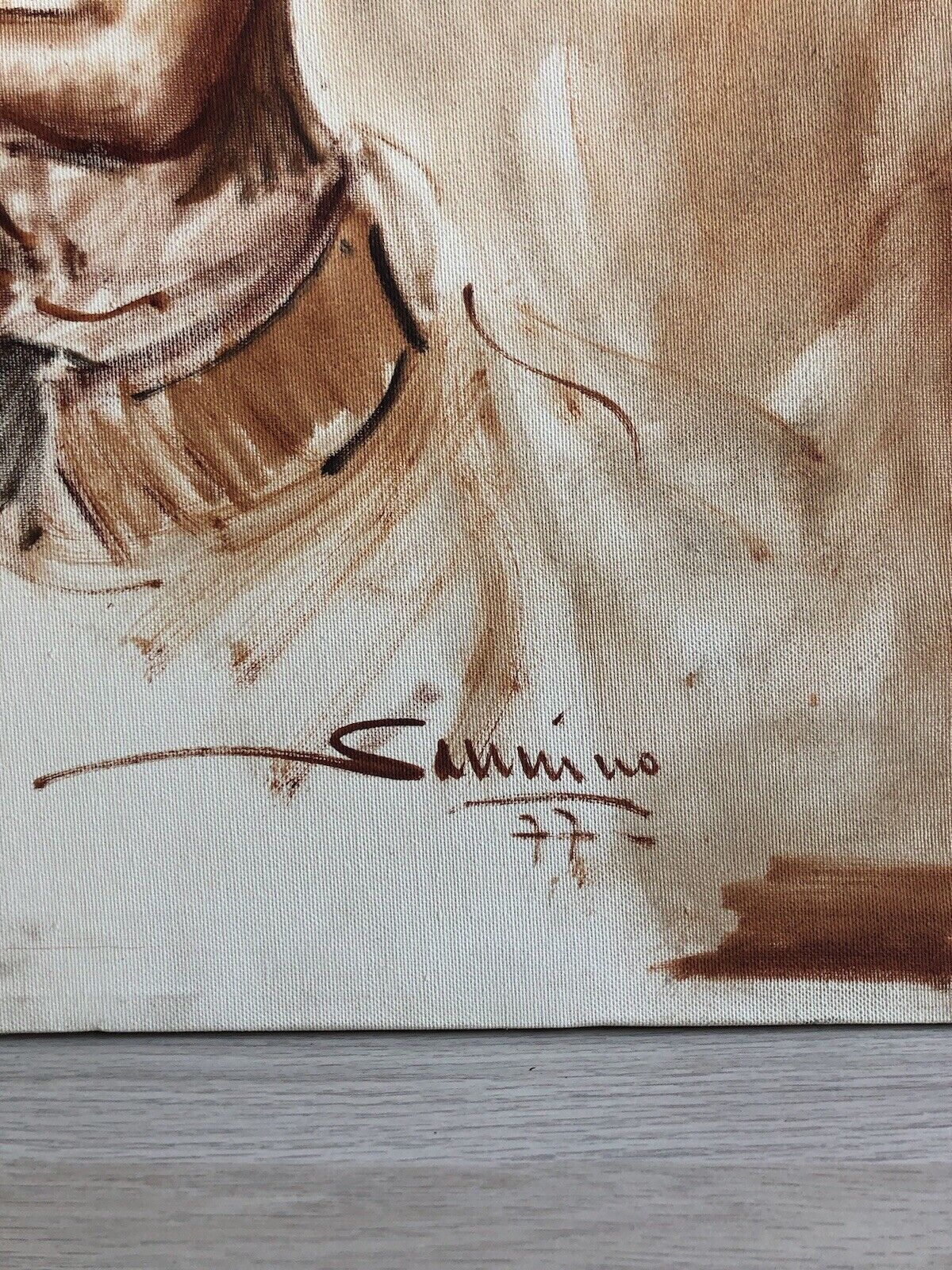 Quadro vintage -Nudo- dipinto a olio su tela
