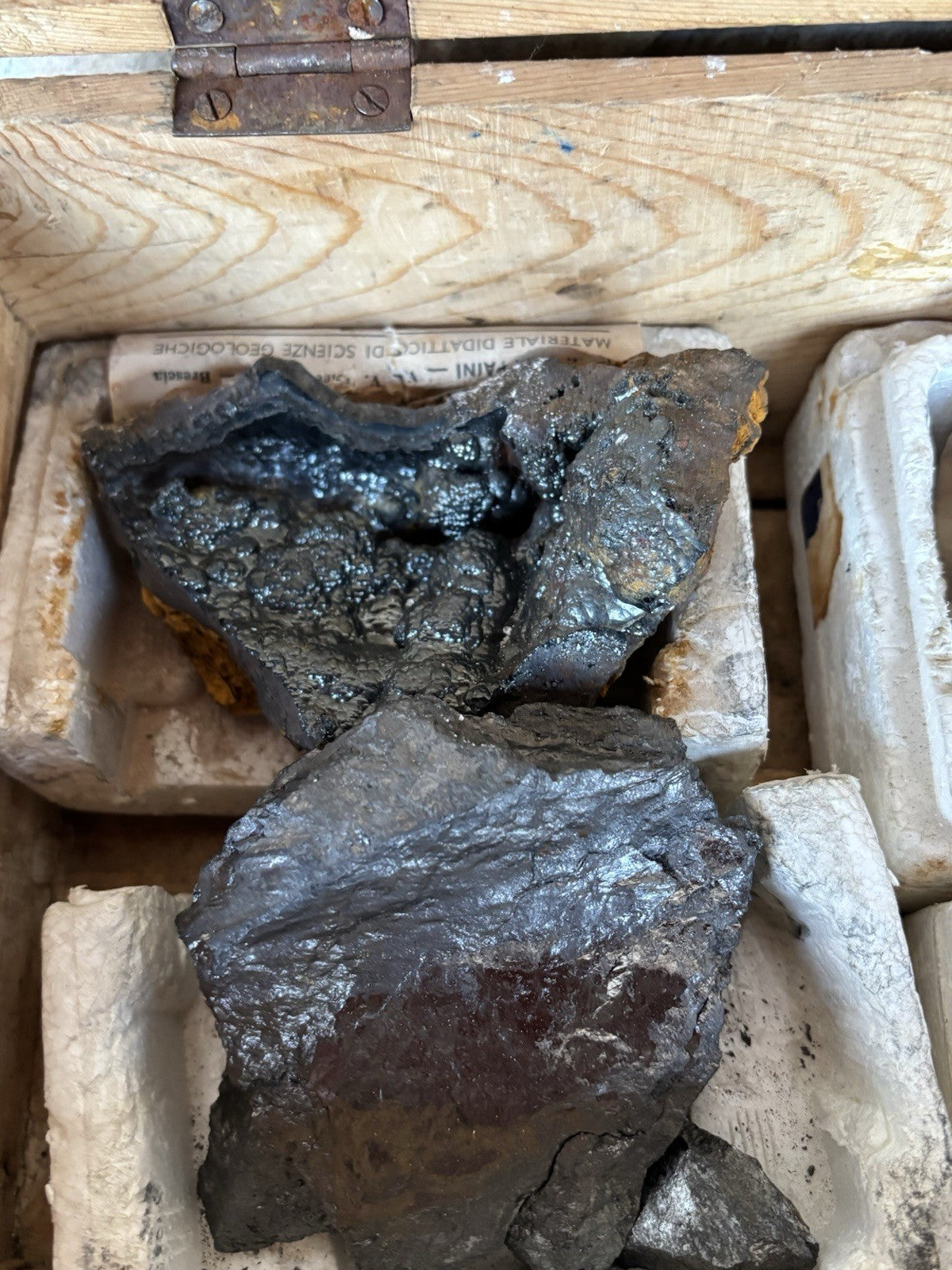 Rocce E Minerali Vintage Con Scatola In Legno Carlo Erba