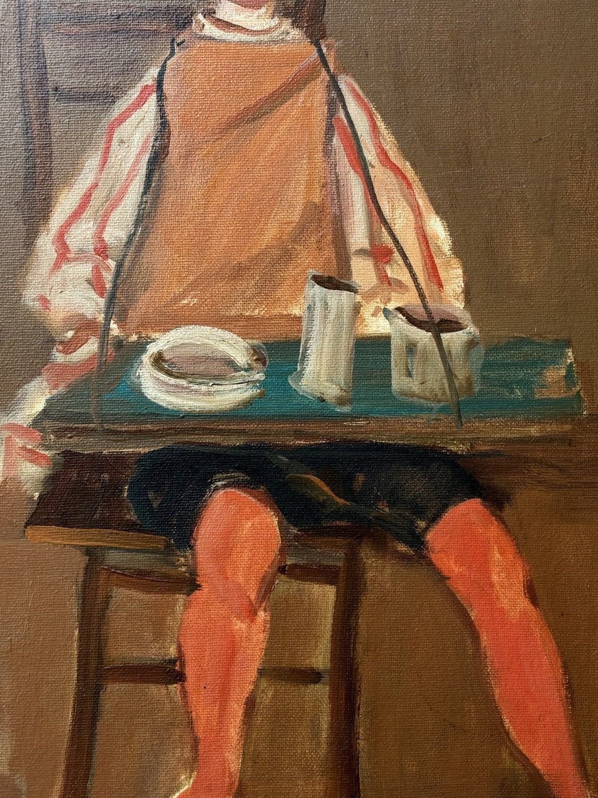 Quadro -Figura- Augusto Orange De Rose dipinto a olio su tela