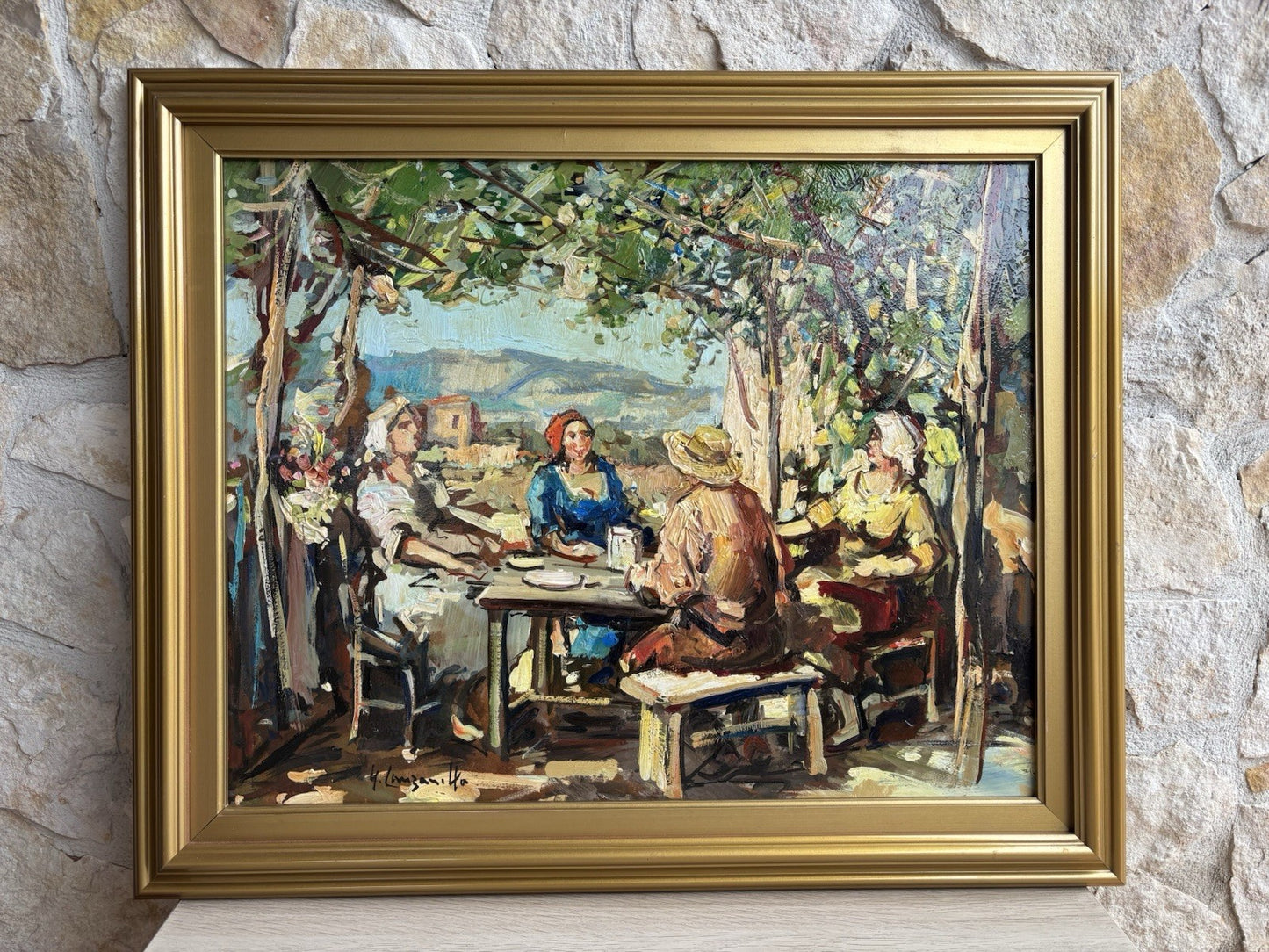Quadro -Scampagnata- Nicola Canzanella dipinto a olio