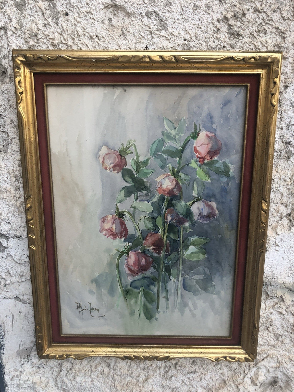 Quadro -Rose Appassite- Antonello Zecca dipinto ad acquerello