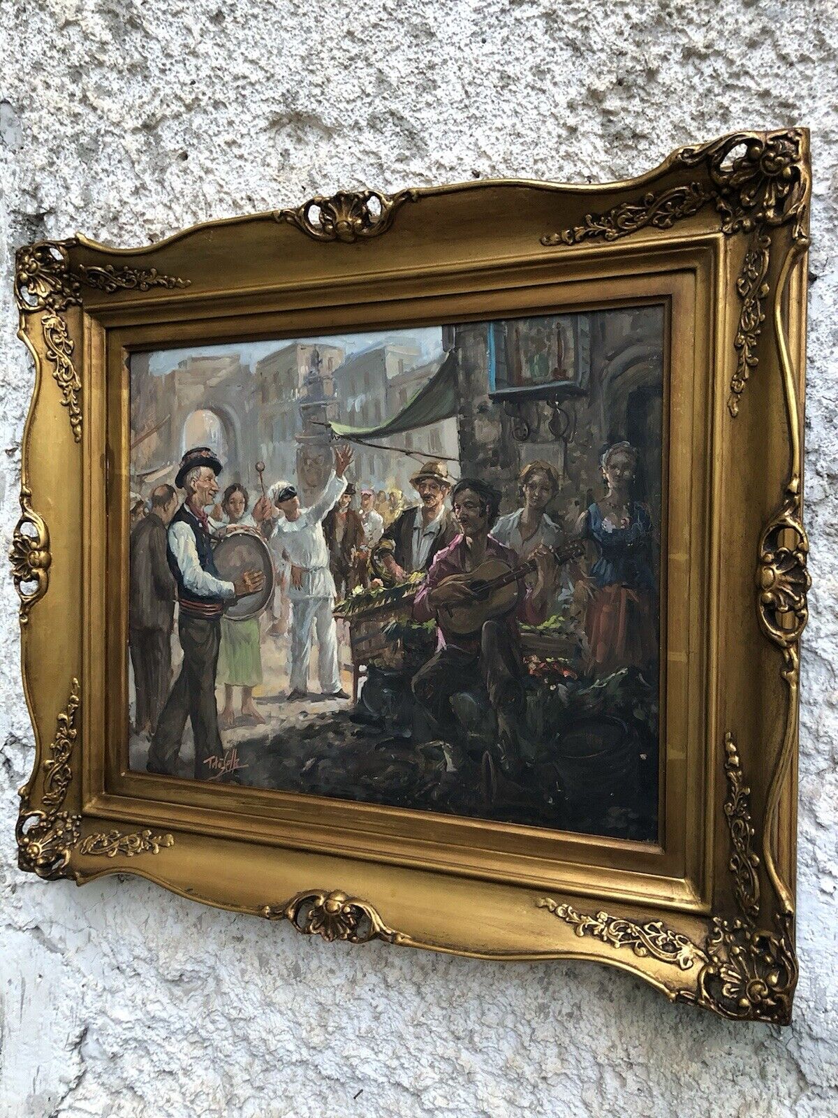 Quadro -Scena Allegorica Napoletana- dipinto a olio