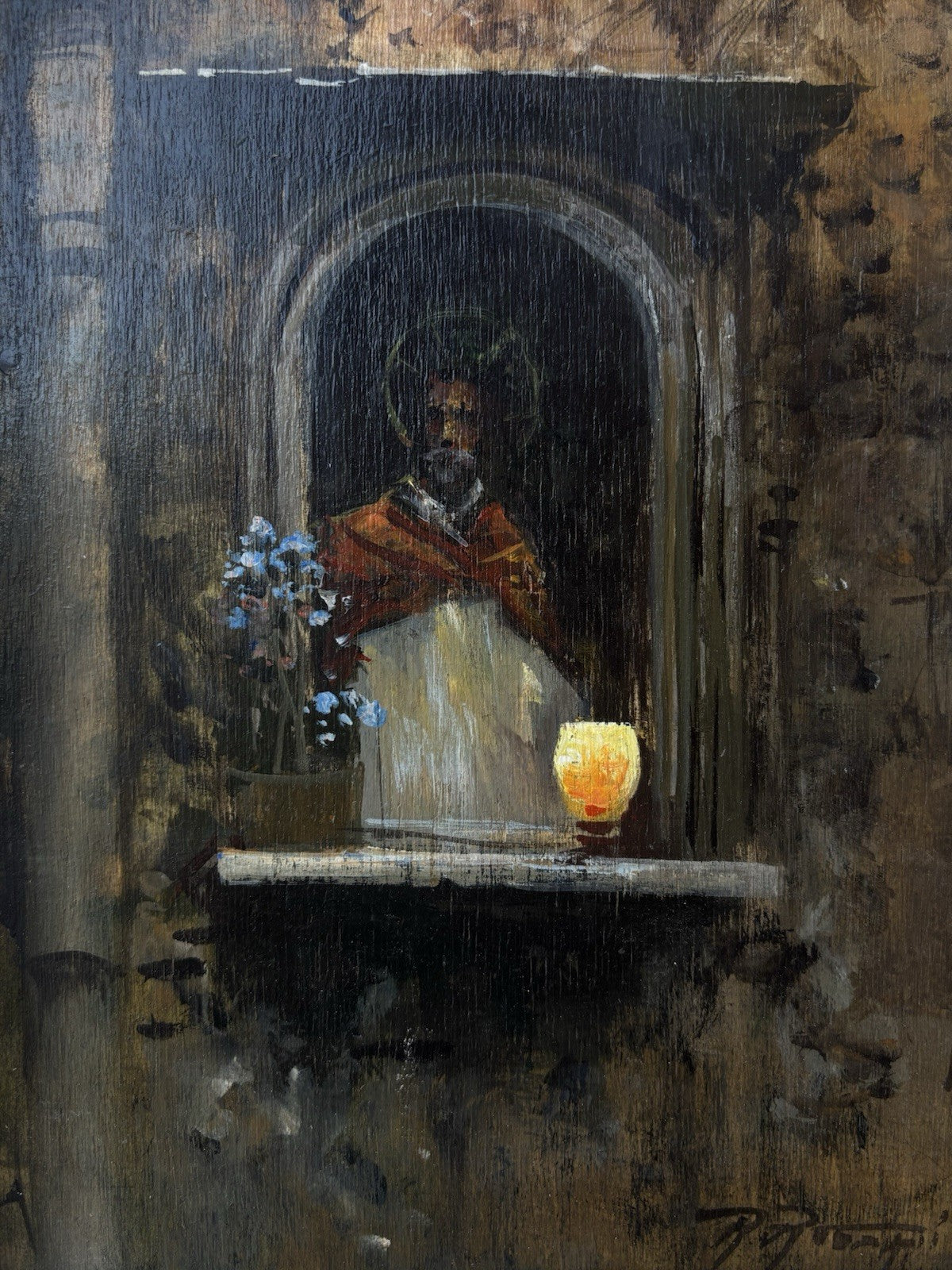 Quadro -O’Santo- Raimondo Roberti- dipinto a olio su tavola