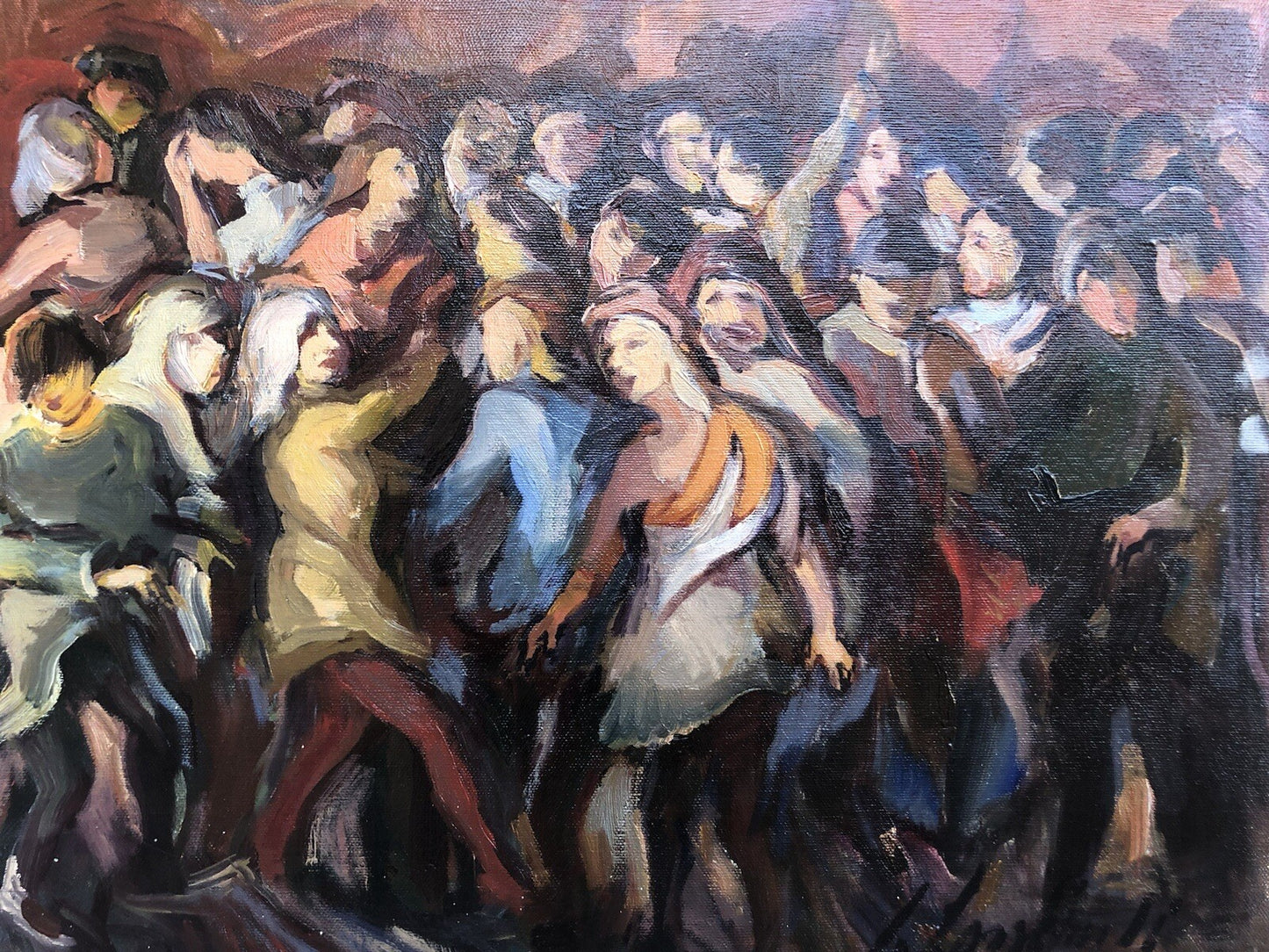 Quadro vintage -Figure- dipinto a olio su tela