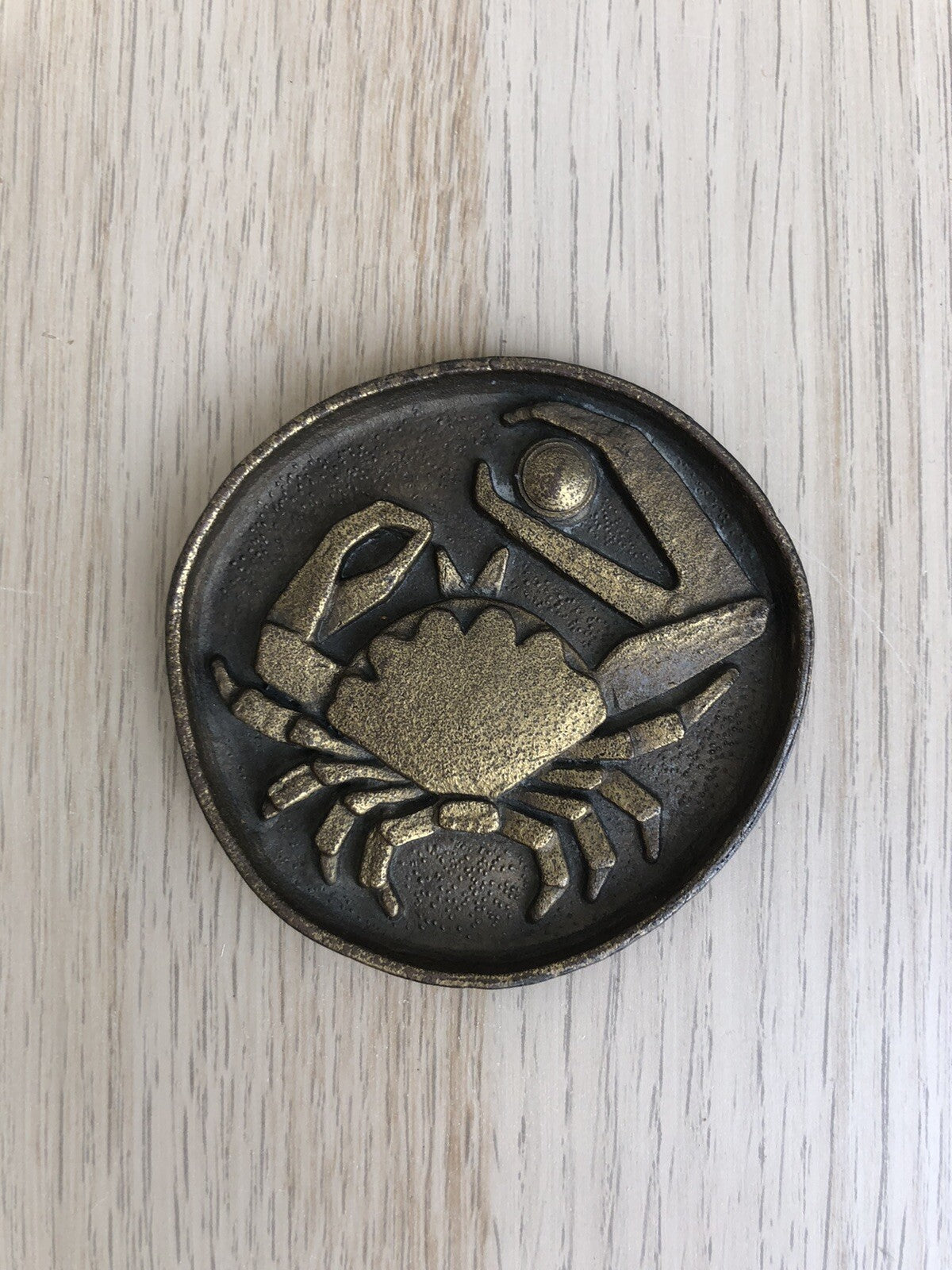 Fermacarte Soprammobile Granchio In Ottone