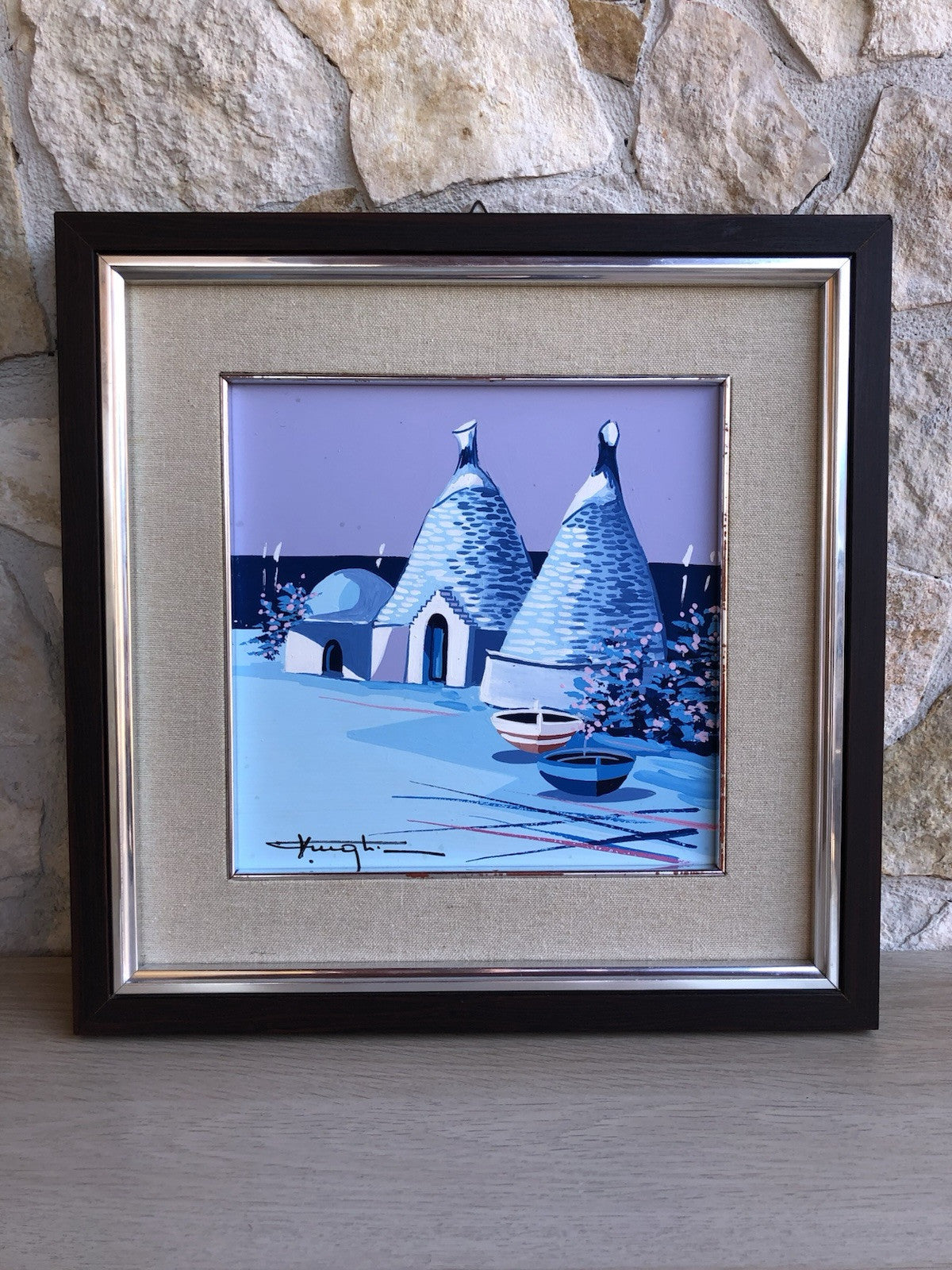 Quadro -Case Mediterranee- dipinto a olio