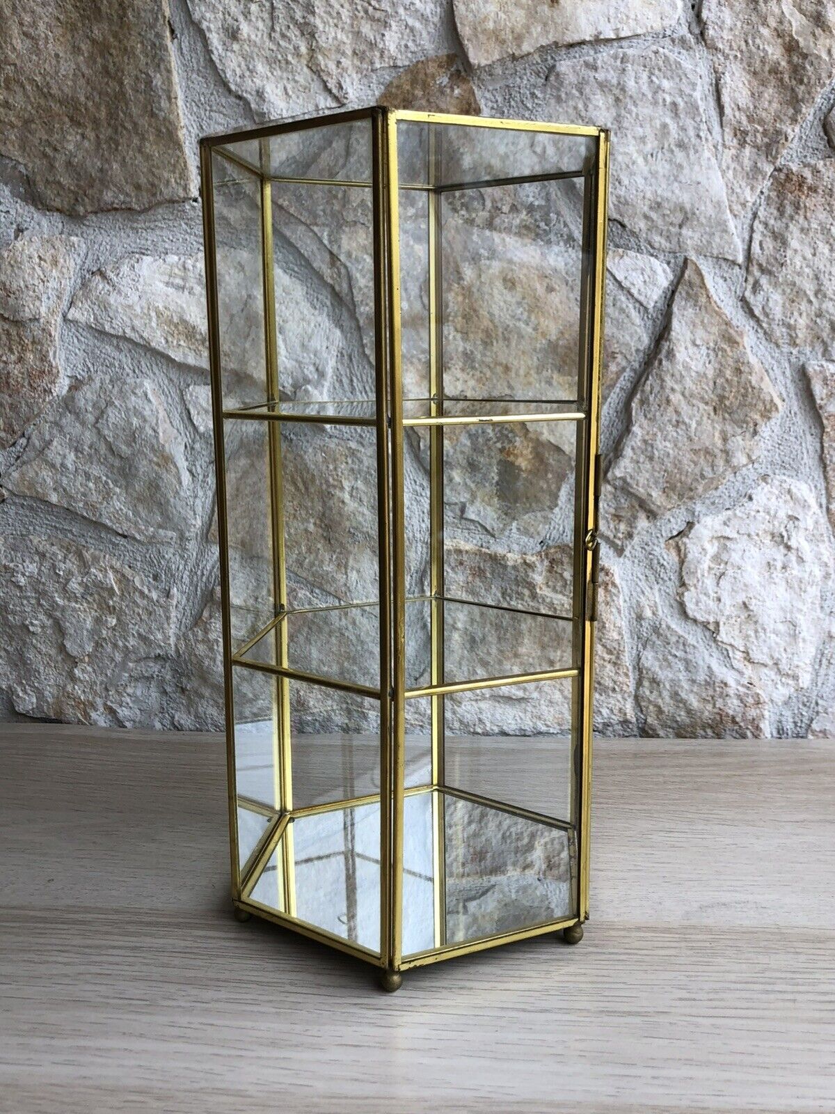 Vetrinetta Vintage In Vetro E Metallo