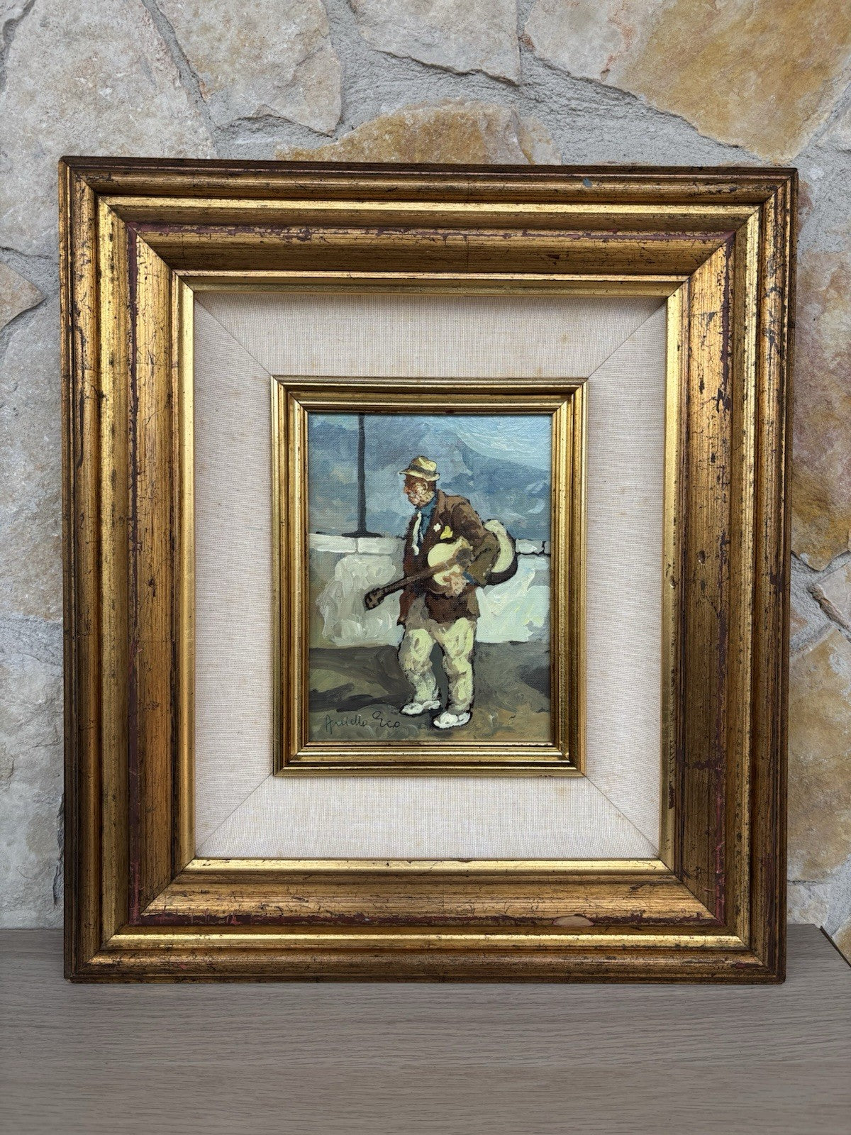 Quadro -Posteggiatore Napoletano- Aniello Eco dipinto a olio