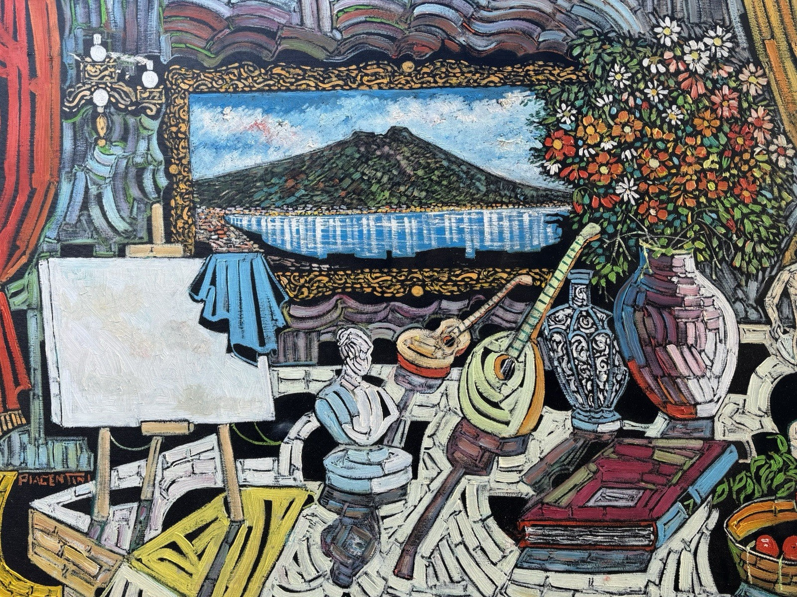 Quadro -Romanticismo- Marcello Piacentini dipinto a olio su tela