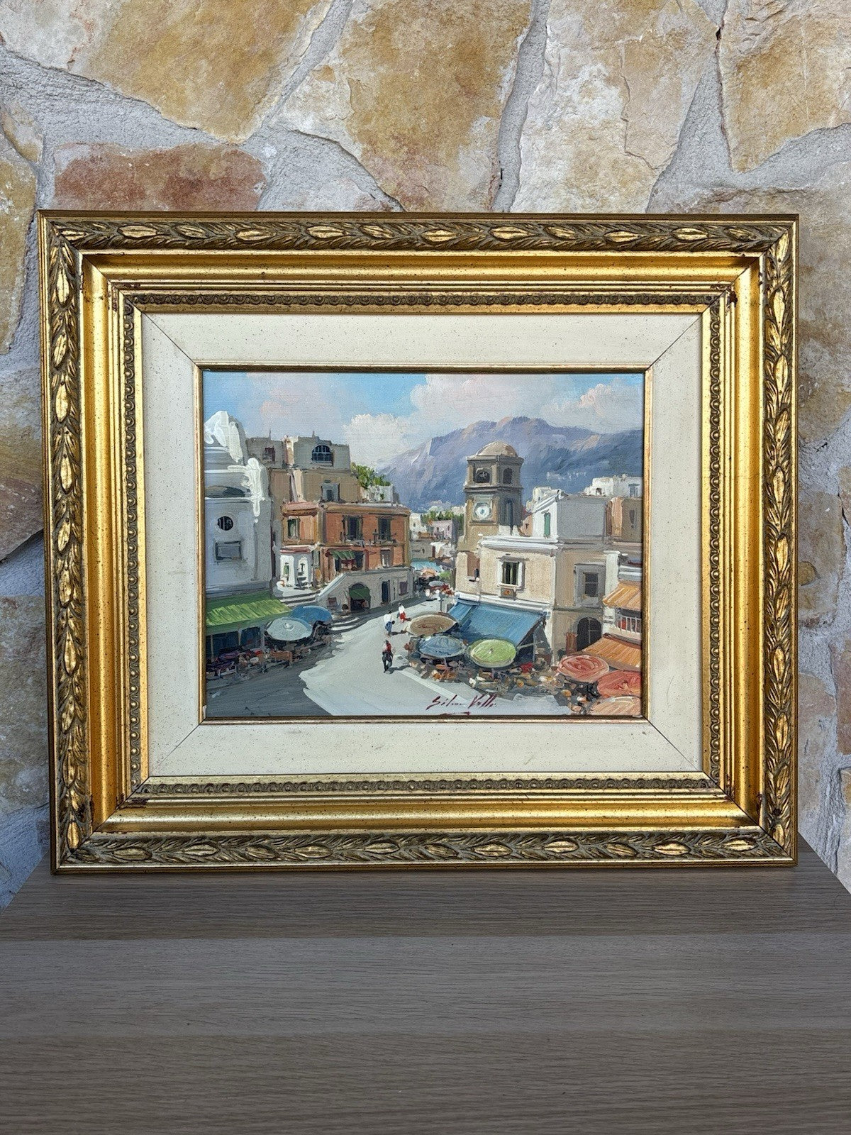 Quadro -Paesaggio Urbano- Silvio Valli- dipinto a olio