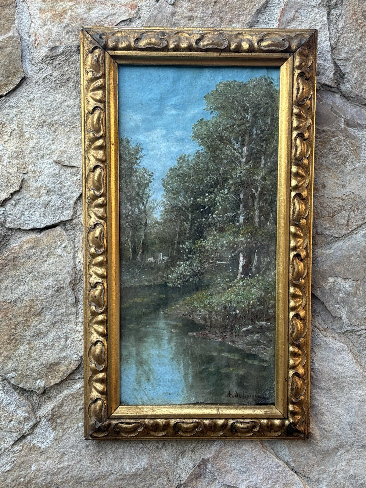 Coppia di quadri antichi -Paesaggi- dipinti a olio