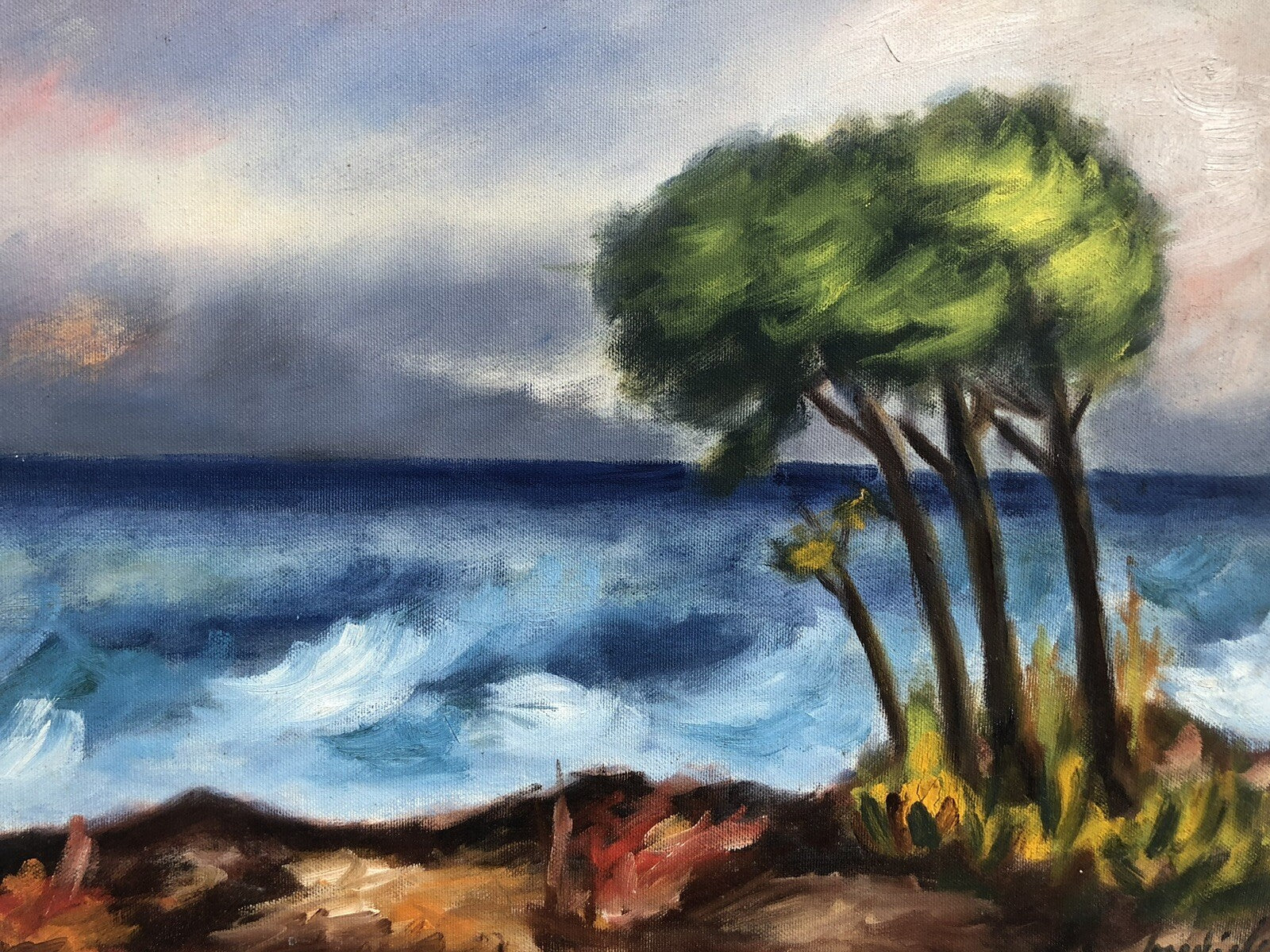 Quadro -Paesaggio- dipinto a olio su tela