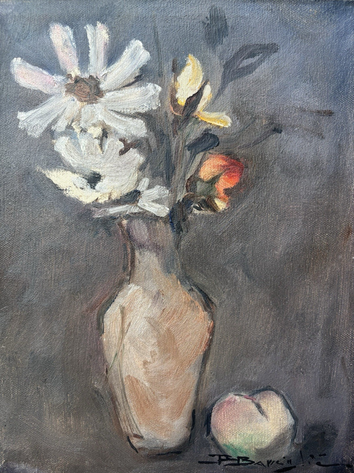 Quadro -Vaso Con Fiori- Raffaele Barscigliè dipinto a olio su tela