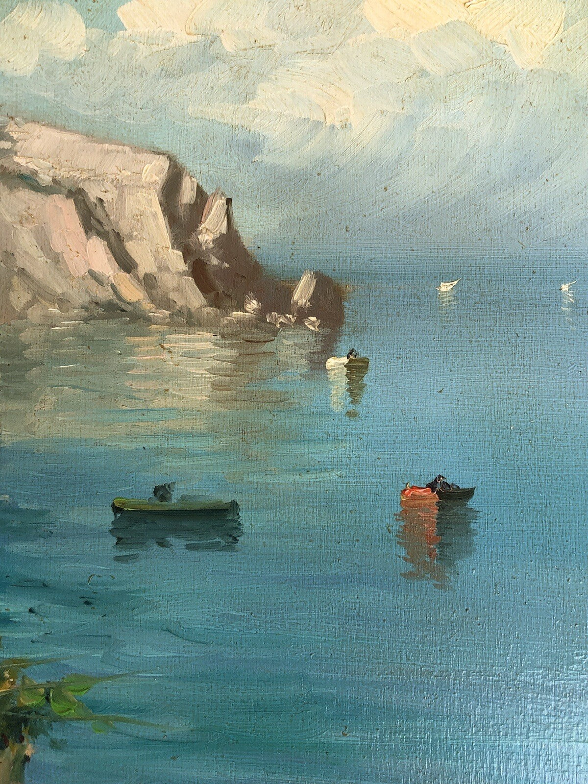 Quadro vintage -Costa Calabra- dipinto a olio su tavoletta