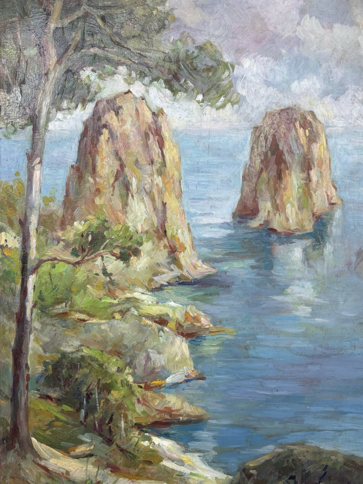 Quadro -Capri- dipinto a olio su tavoletta