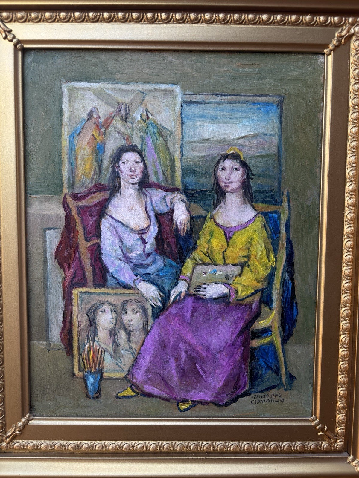 Quadro -Le Ragazze Dell’Artista- Giuseppe Ciavolino- dipinto a olio