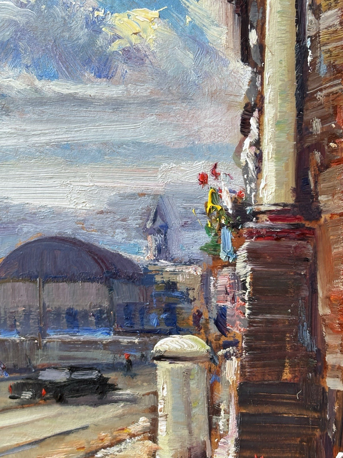 Quadro -Strada Di Città- Enrico Aprile dipinto a olio