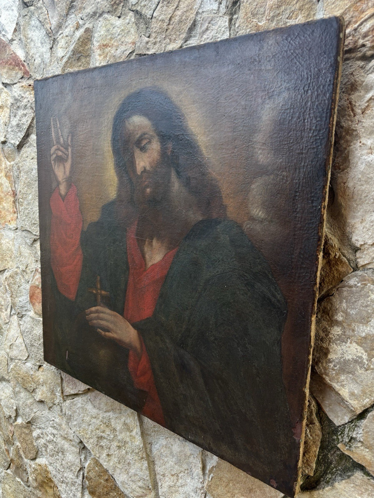 Quadro antico -Gesù- dipinto a olio su tela