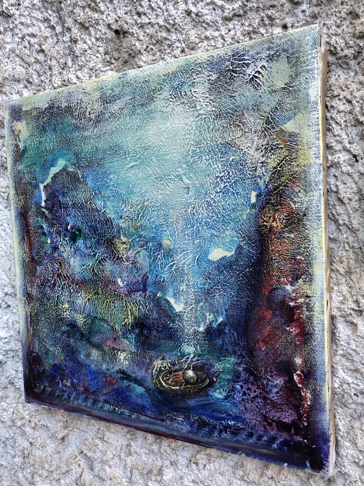 Quadro vintage -Pianeti Imprevedibili- dipinto a olio su tela