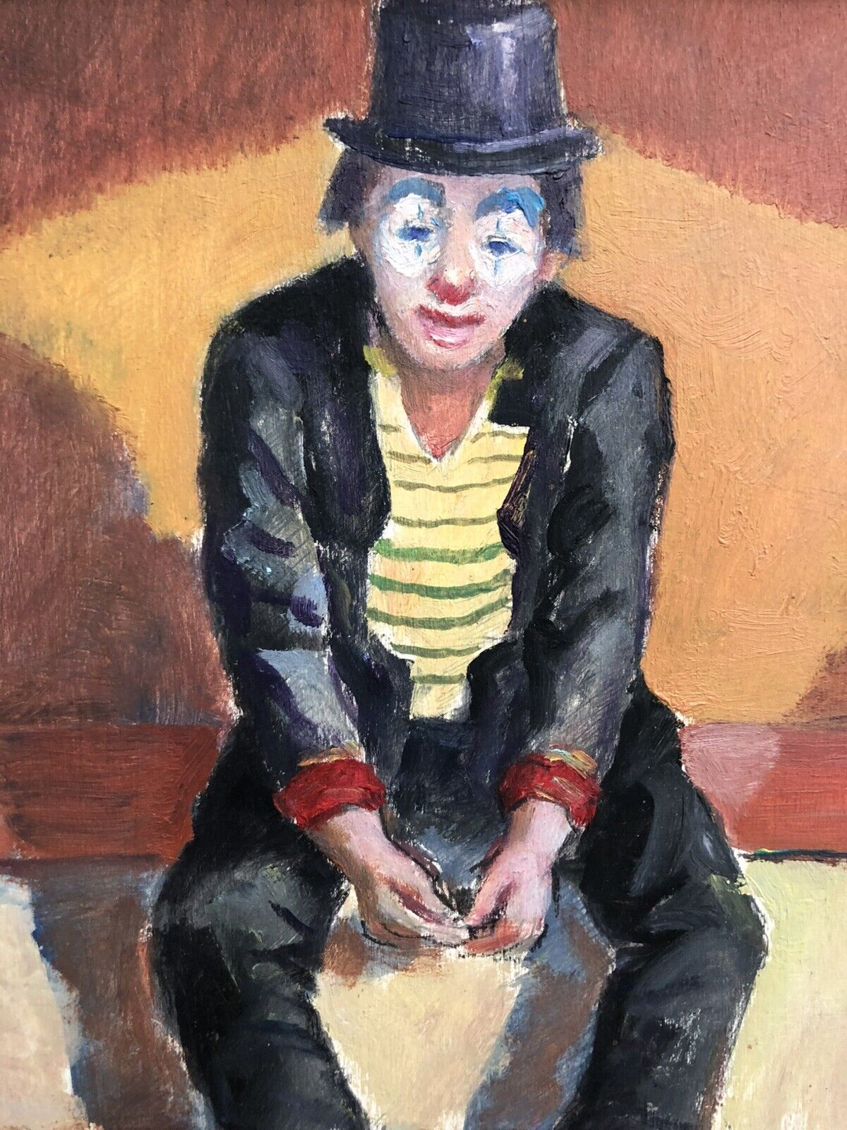 Quadro -Clown- dipinto a olio su tavoletta