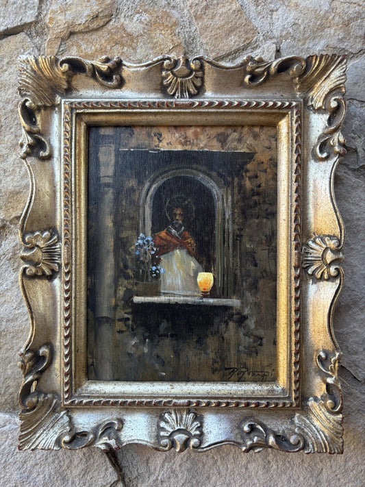 Quadro -O’Santo- Raimondo Roberti- dipinto a olio su tavola