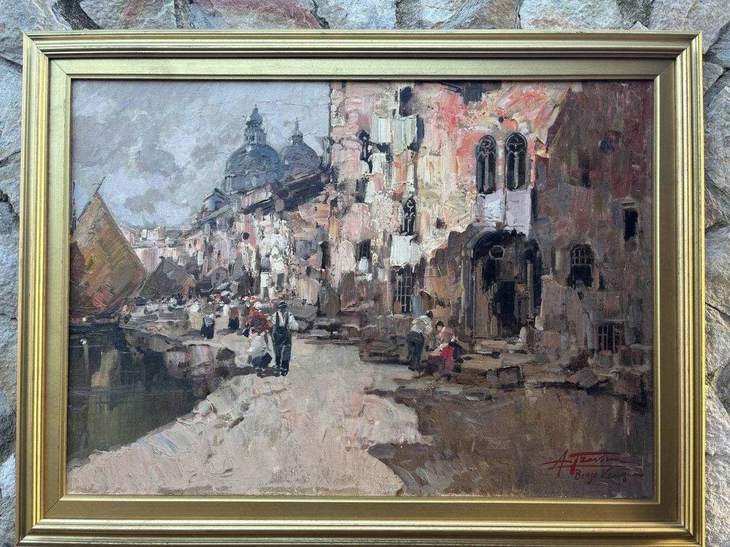 Quadro -Borgo Veneziano- Antonio Gravina- dipinto a olio su tela