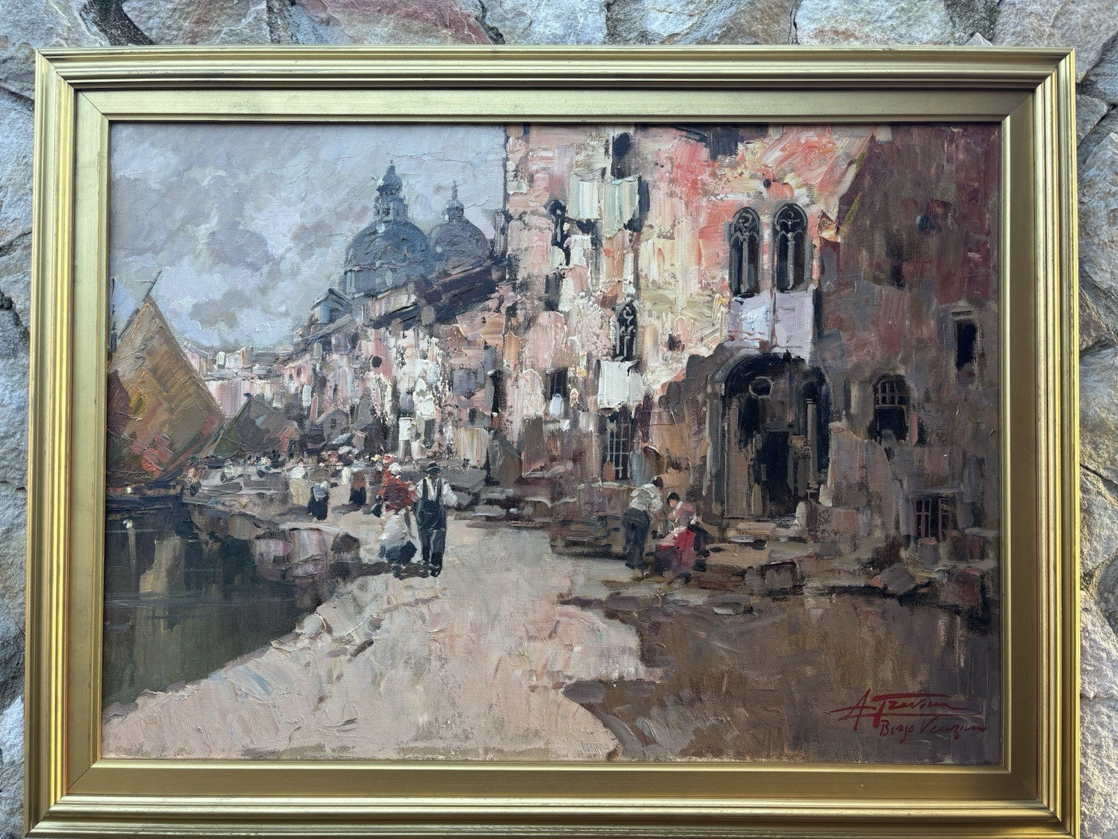 Quadro -Borgo Veneziano- Antonio Gravina- dipinto a olio su tela