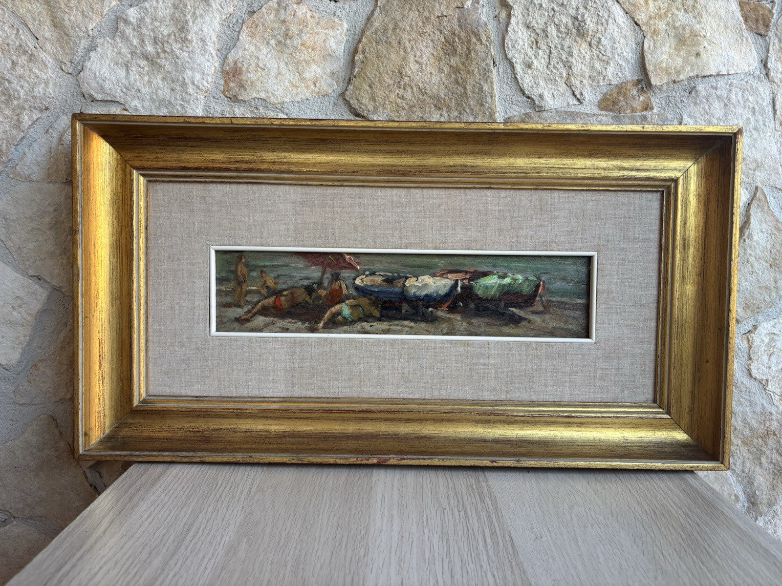 Quadro -Bagnanti- dipinto a olio