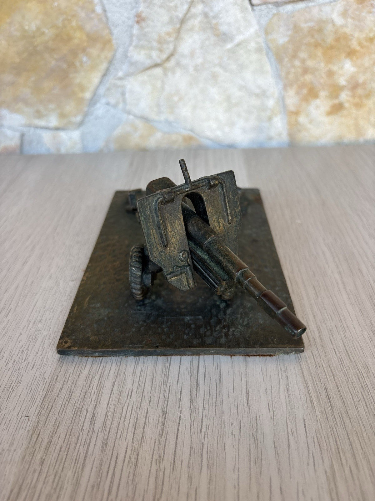 Scultura Vintage Cannone In Bronzo
