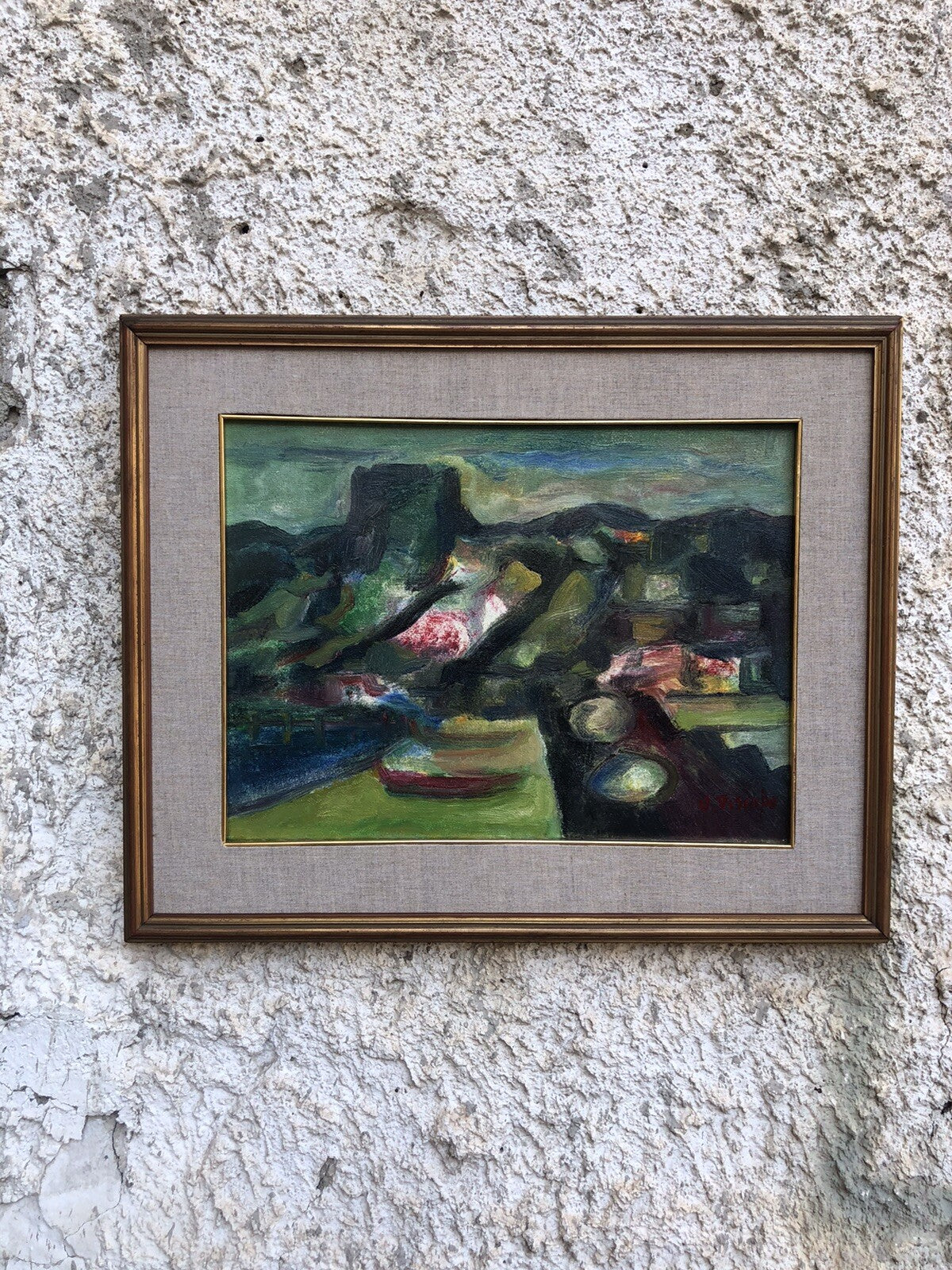 Quadro vintage -Marina- dipinto a olio su tela