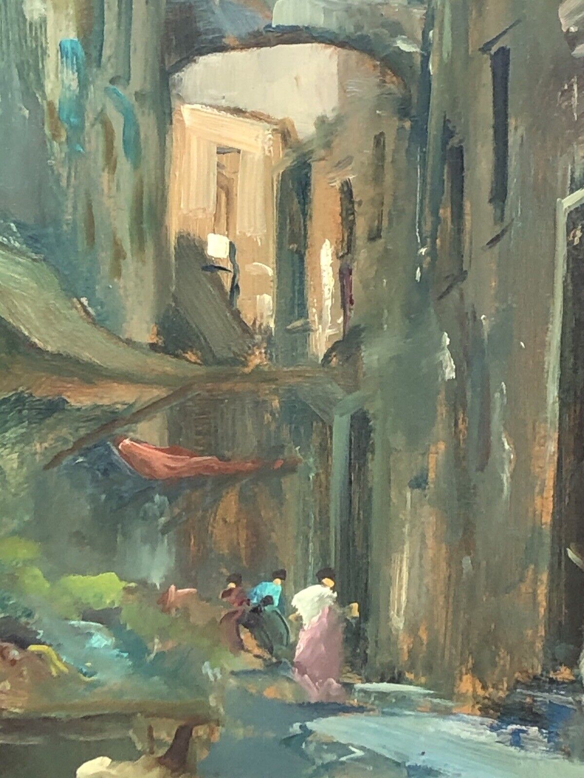 Quadro vintage -Vicolo Di Napoli- dipinto a olio
