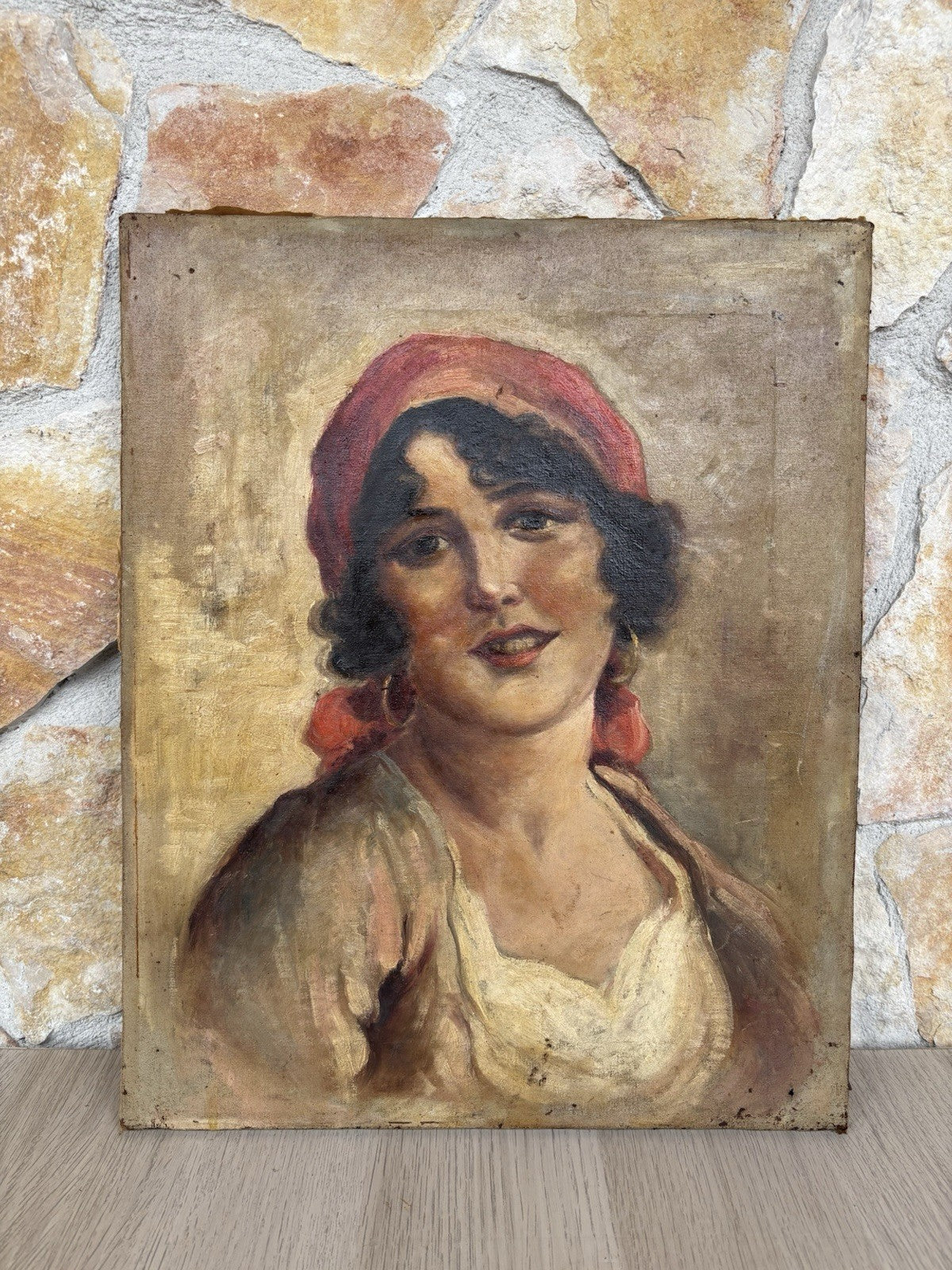 Quadro antico -Figura Di Donna- dipinto a olio su tela
