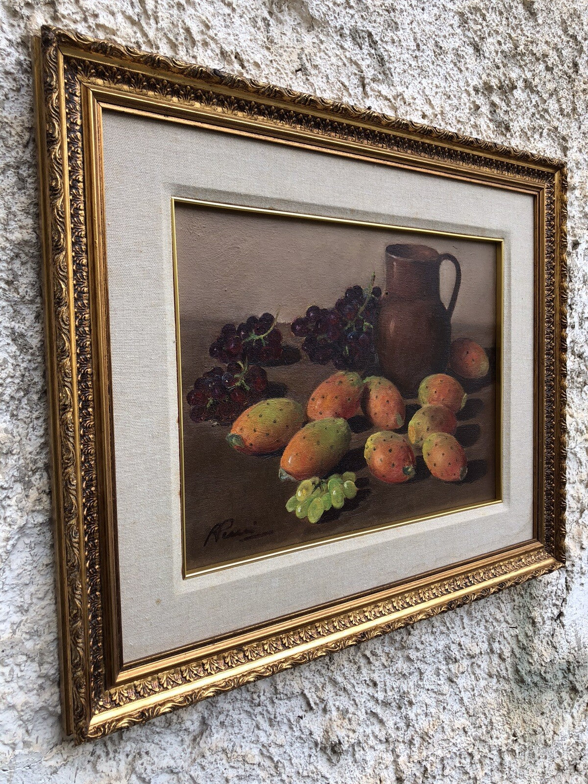 Quadro vintage -Natura Morta- dipinto a olio su tela