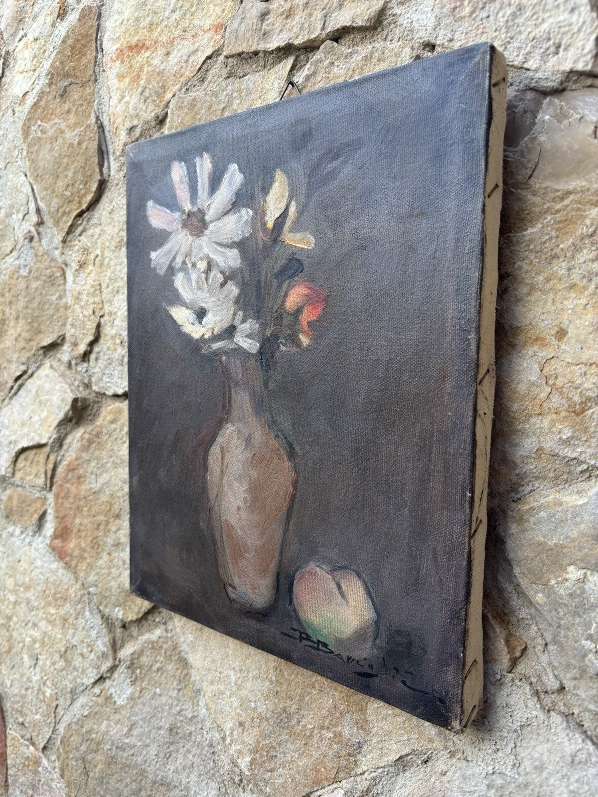 Quadro -Vaso Con Fiori- Raffaele Barscigliè dipinto a olio su tela