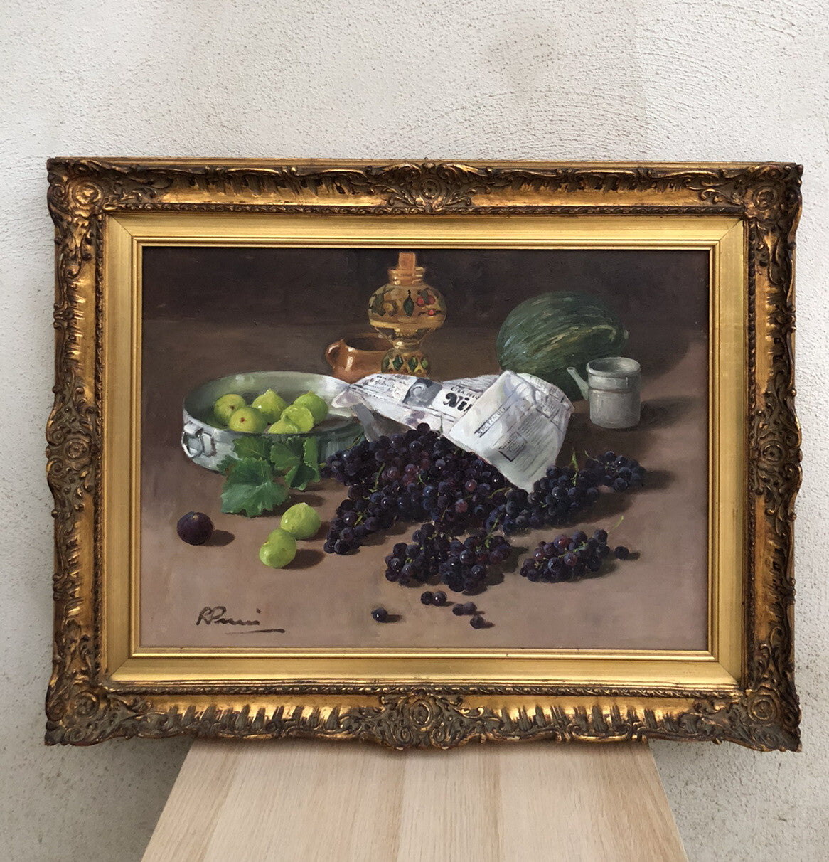 Quadro vintage -Natura Morta- dipinto a olio su tela