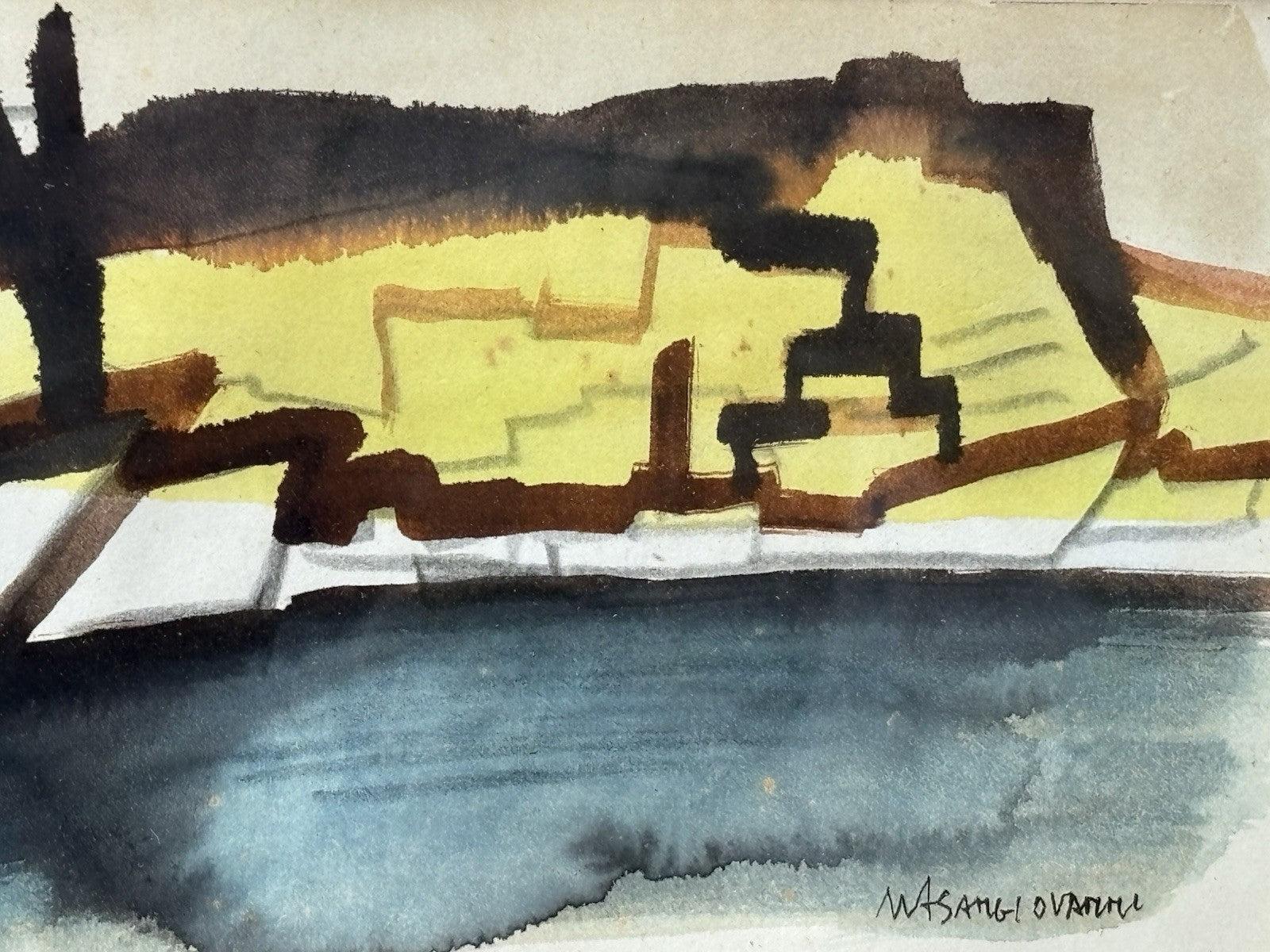 Coppia di quadri -Paesaggi- Mario Sangiovanni realizzati a tecnica mista